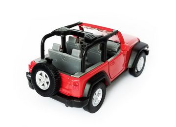 Modellauto JEEP Wrangler Rubicon Metall Modellauto Modell Auto Spielzeugauto Kinder Geschenk 56 (Rot offen)