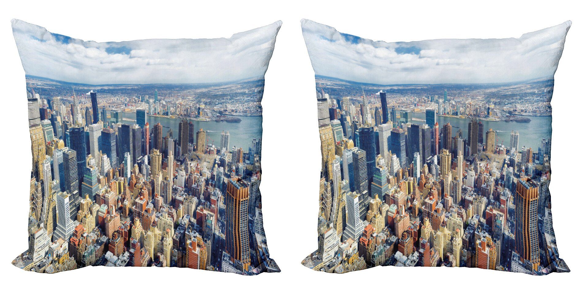 Luftaufnahme Städtisch Stück), Modern Manhattan Doppelseitiger Accent (2 Kissenbezüge Abakuhaus Digitaldruck, USA