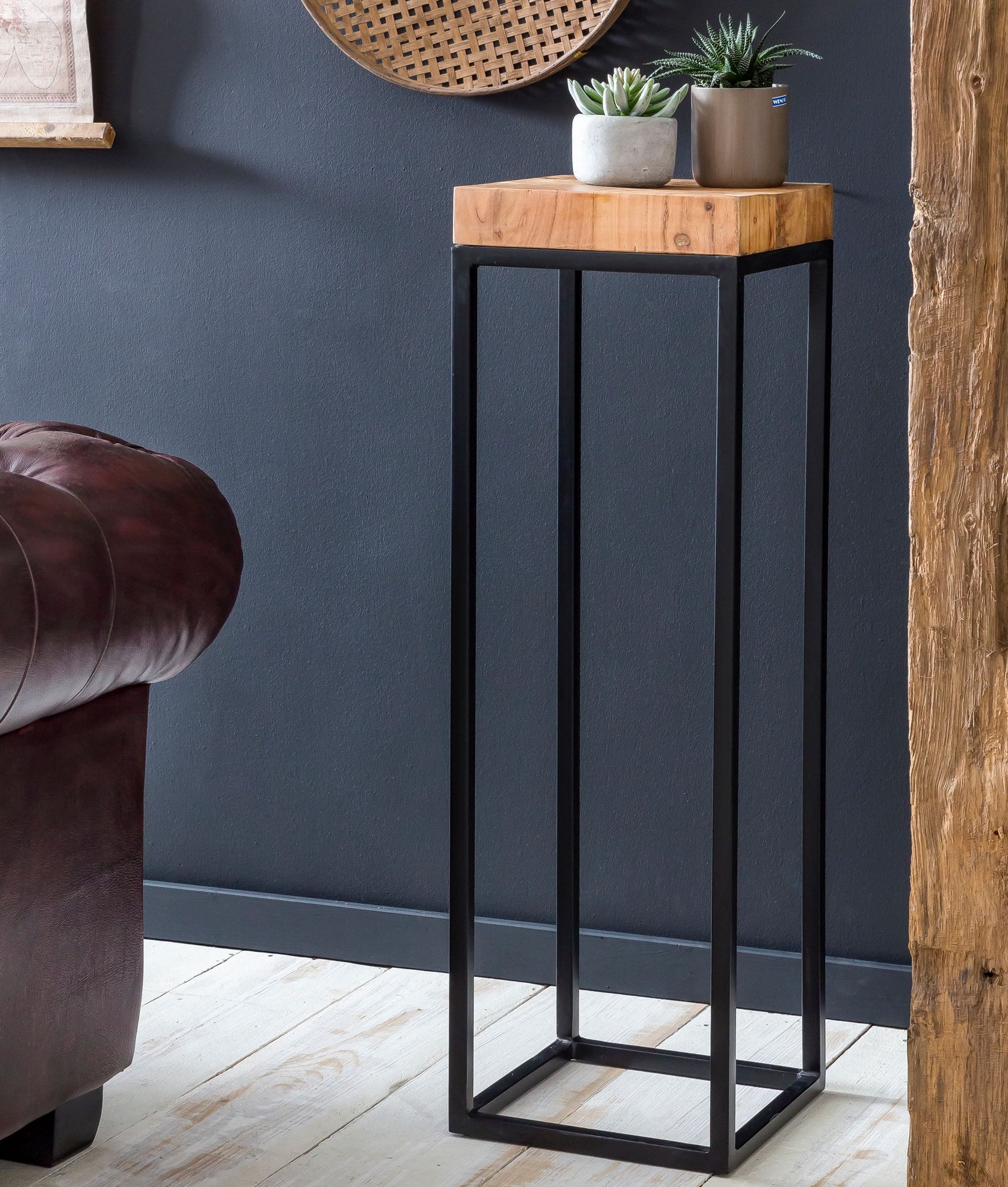 FINEBUY Beistelltisch FB51448 (30x97x30 cm Massivholz günstig online kaufen