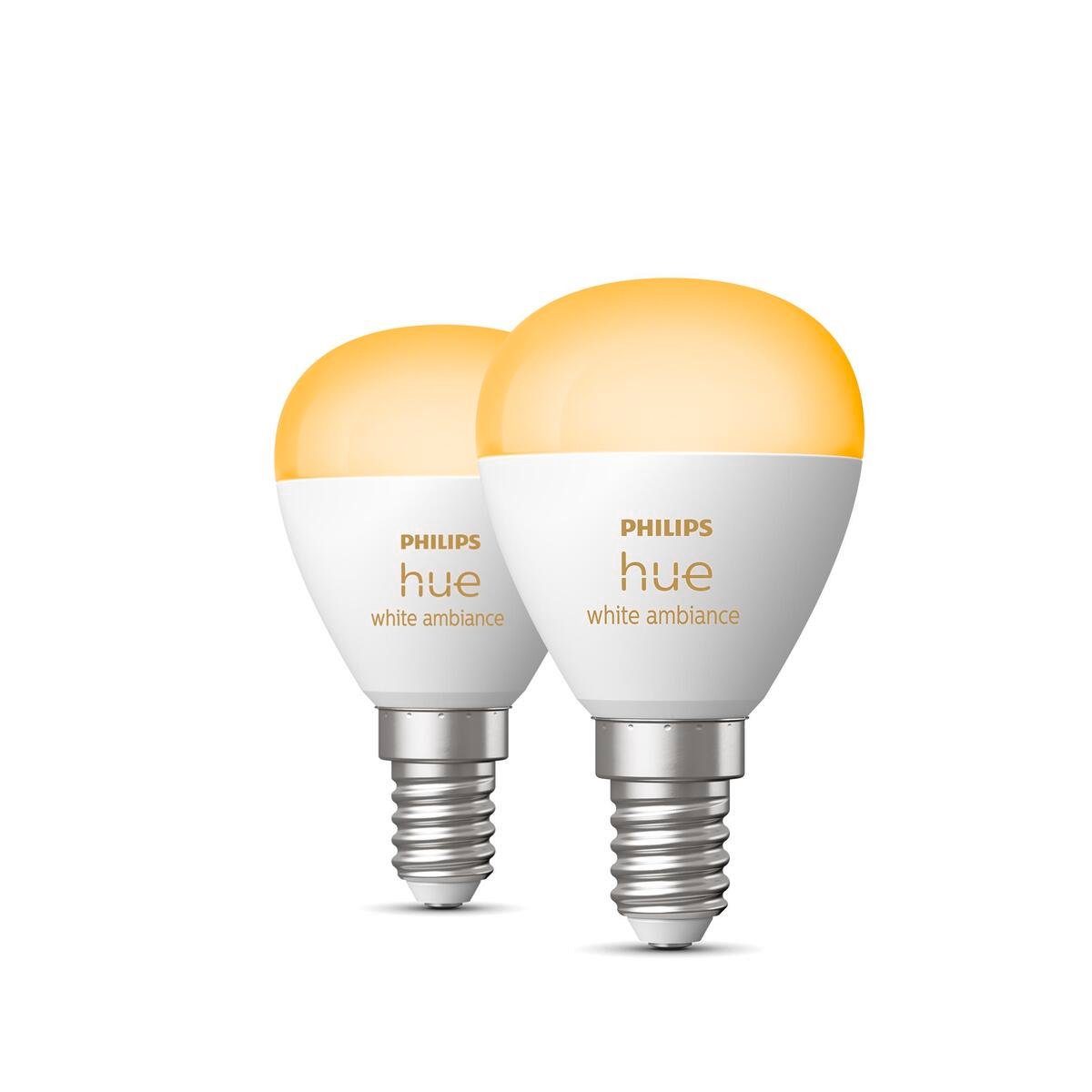 Philips Hue LED-Leuchtmittel E14 LED Leuchtmittel Luster Tropfen, E14, Warmweiß