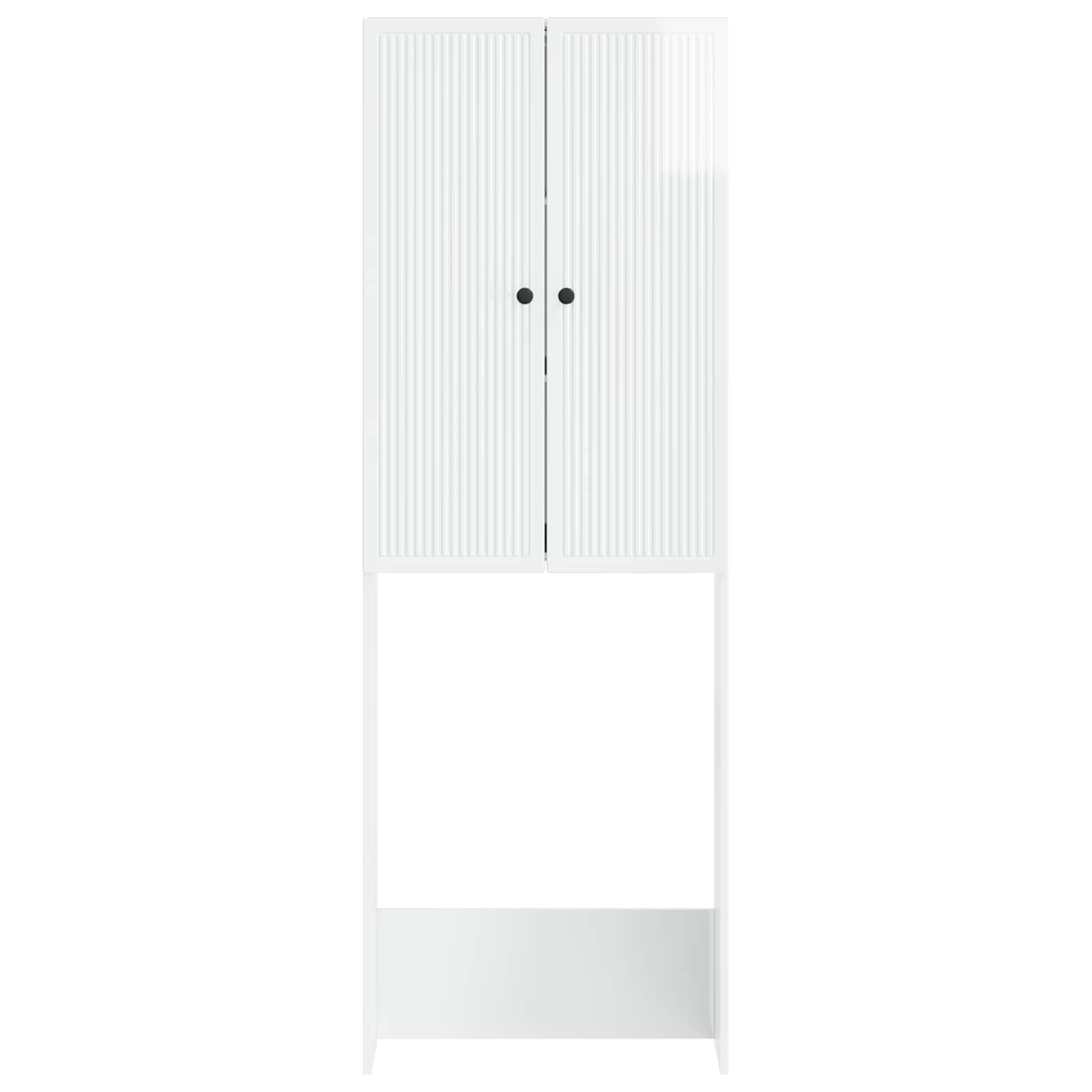 vidaXL Badezimmerspiegelschrank Toilettenschrank EDE Hochglanz Weiß 66 x 25,5 x 190 cm