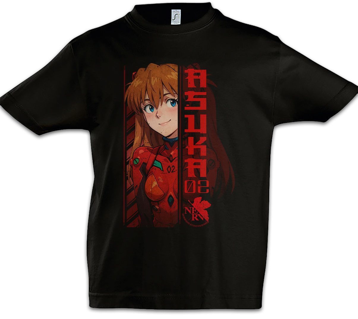 Print-Shirt Neon Asuka 2 Kinder T-Shirt Genesis Nerv Asuka Gendo Evangelion Girl