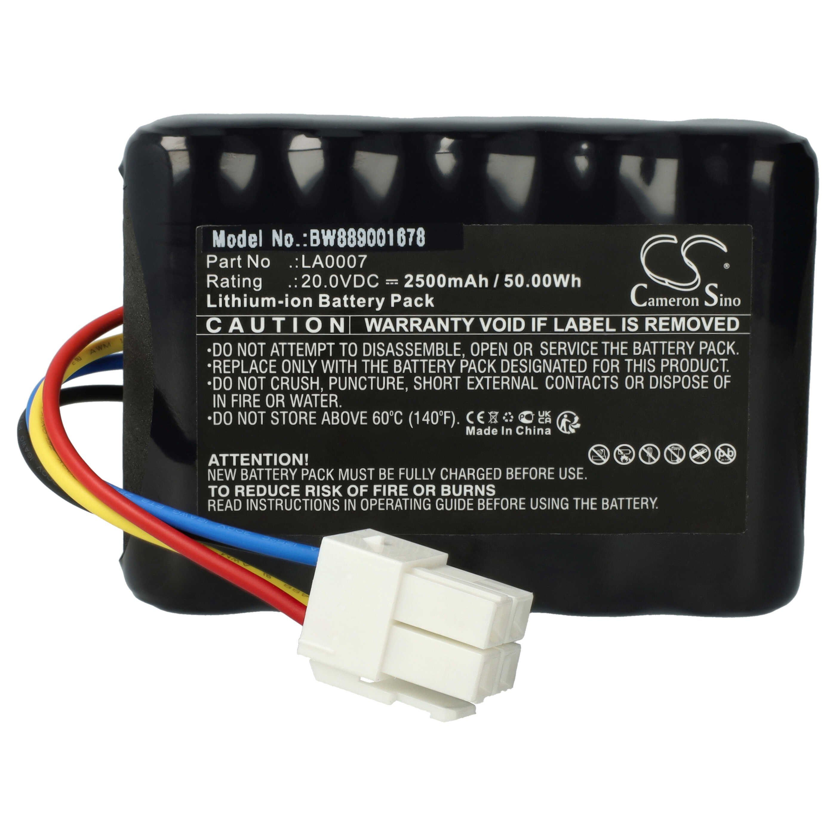 vhbw Akku Ersatz für Worx Landroid WA3230, 50032774, 50032492, WA3231 für Akku Akku Li-Ion 2500 mAh (20 V, 1 St), Leistungsfähiger Austausch-Akku für Rasenmäher, Wiederaufladbar
