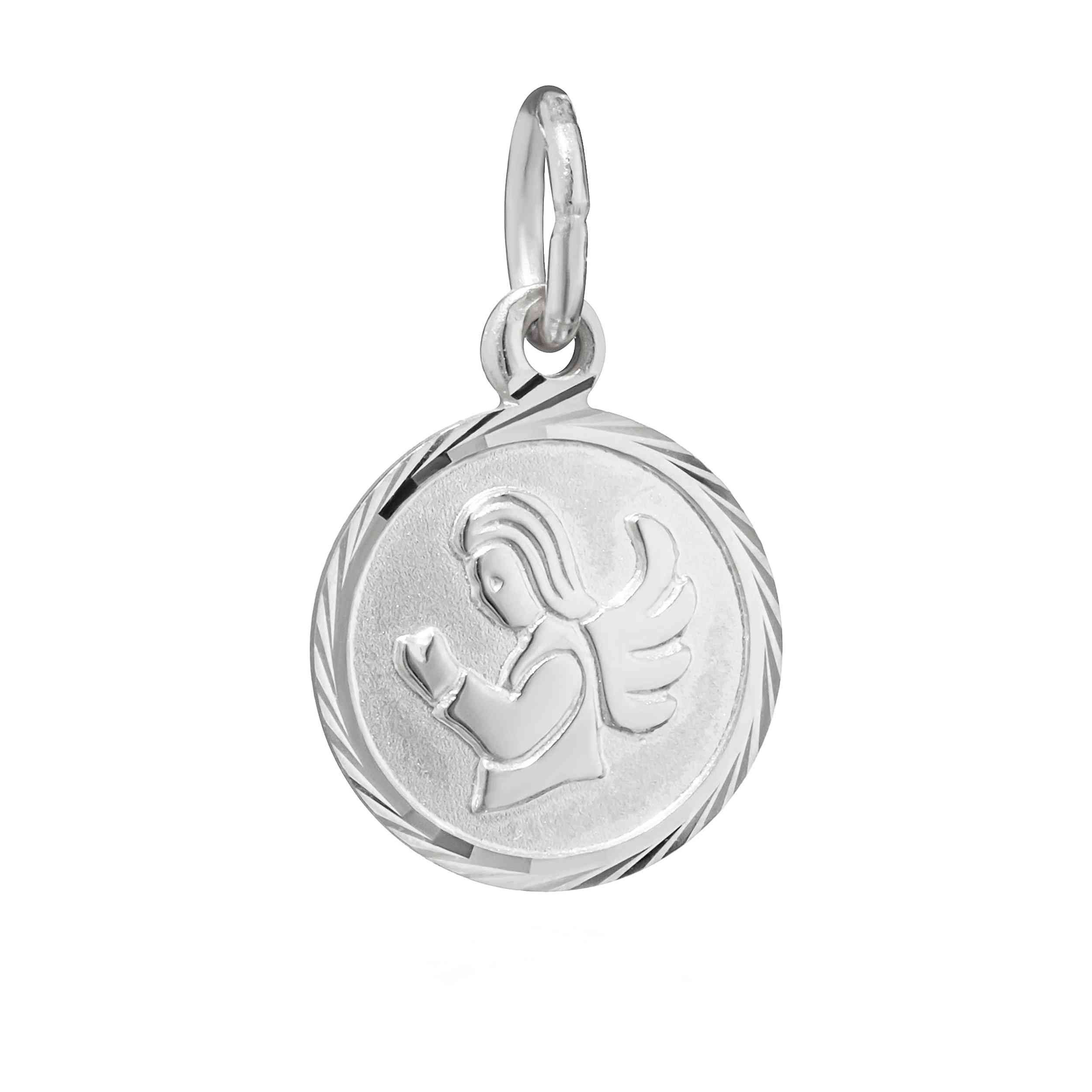 NKlaus Kettenanhänger Engel – 925 Silber rund 18x12mm Schutzengel