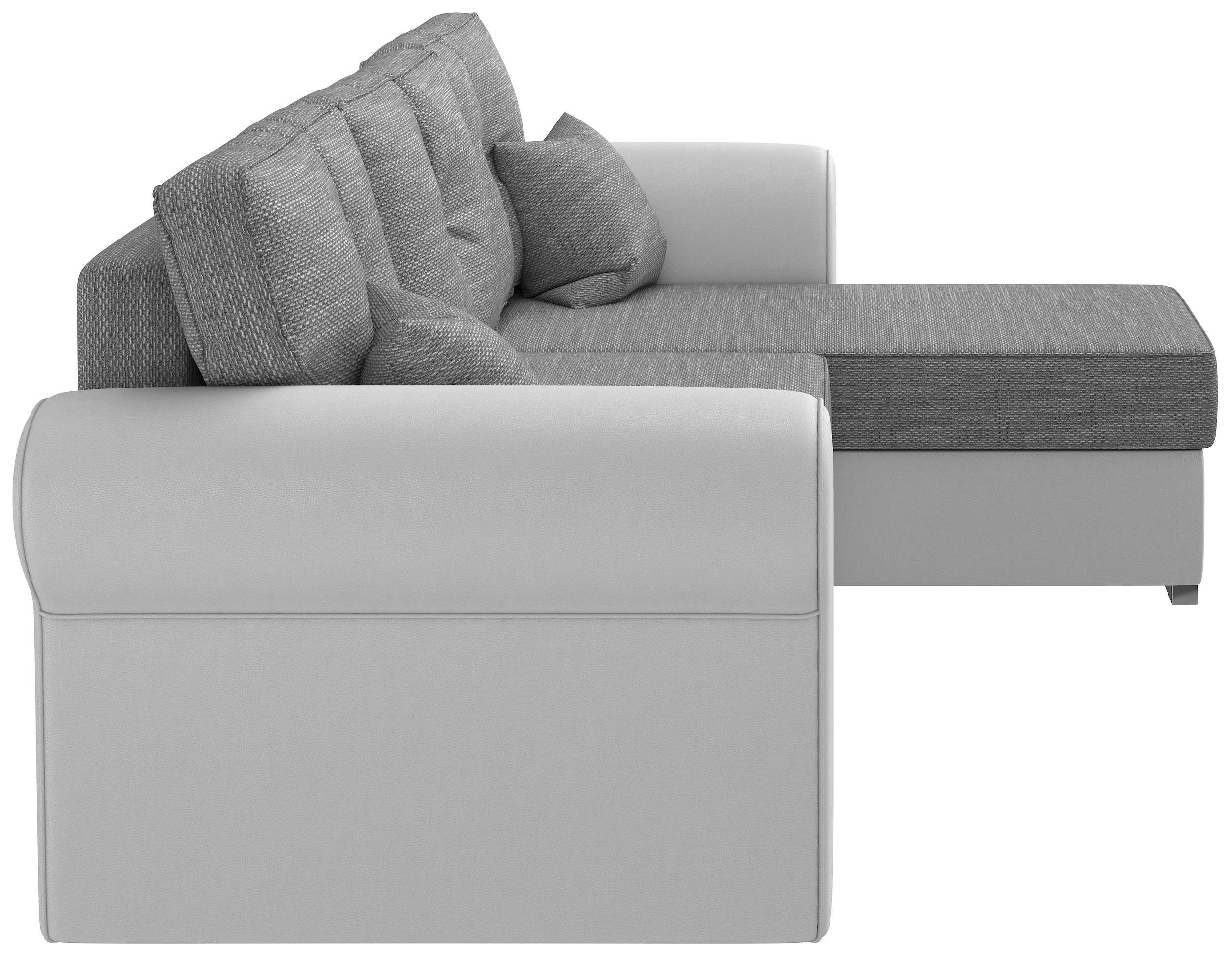 Stylefy Ecksofa Design, mit links Eckcouch, mane stellbar, Orco, Kissen frei L-Form, bestellbar, Modern und Bettfunktion rechts Raum inklusive oder im Bettkasten