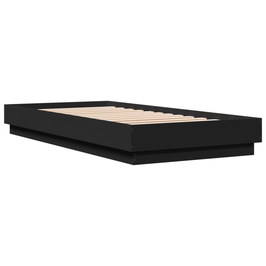 furnicato Bettgestell Schwarz 90x200 cm Holzwerkstoff günstig online kaufen