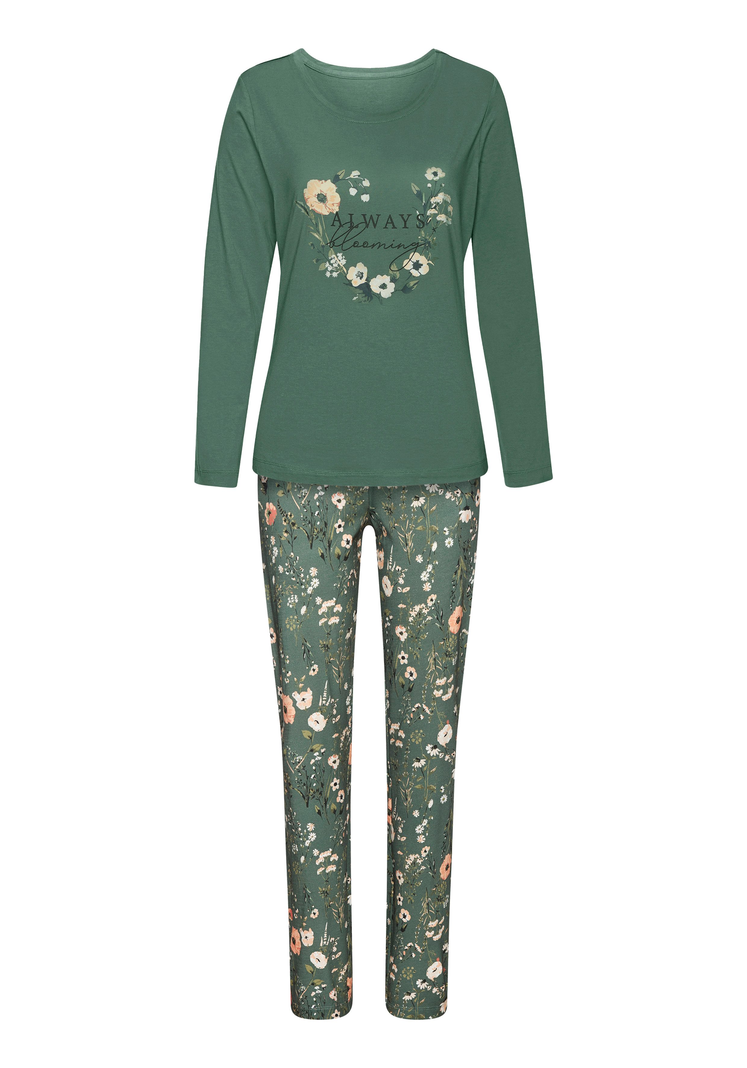 LASCANA Pyjama (Set, 2 tlg) mit schönem Blumenmuster. Reduzierter Preis € 39,99. Unverbindliche Preisempfehlung € 49,99