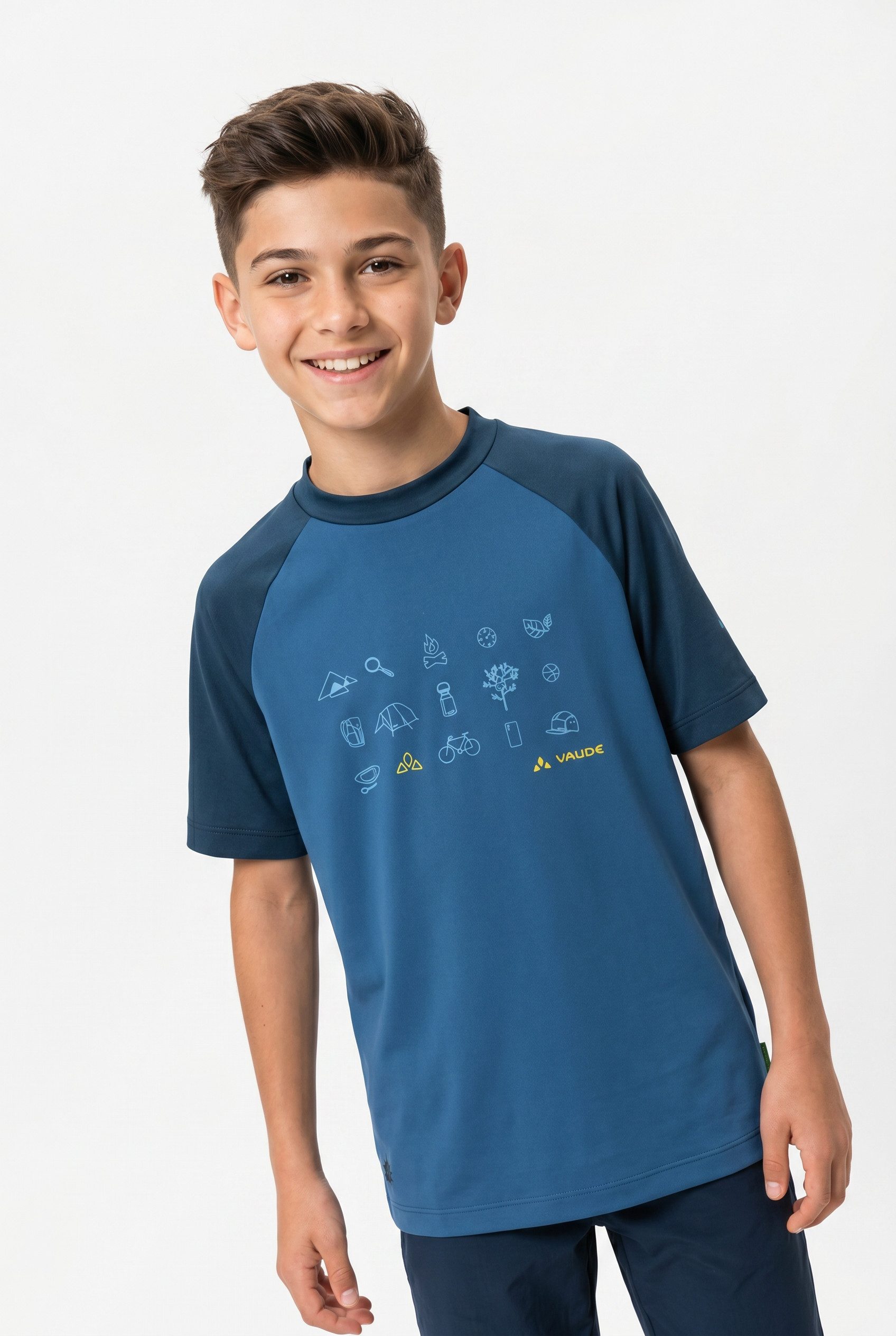 VAUDE Funktionsshirt Solaro für Kinder, elastisches Material, schnelltrocknend, hoher UV-Schutz