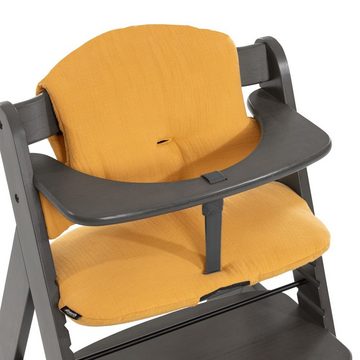 Hauck Hochstuhl Alpha Charcoal Selectline, Mitwachsender Holz Baby Kinderhochstuhl mit Tisch & Sitzauflage