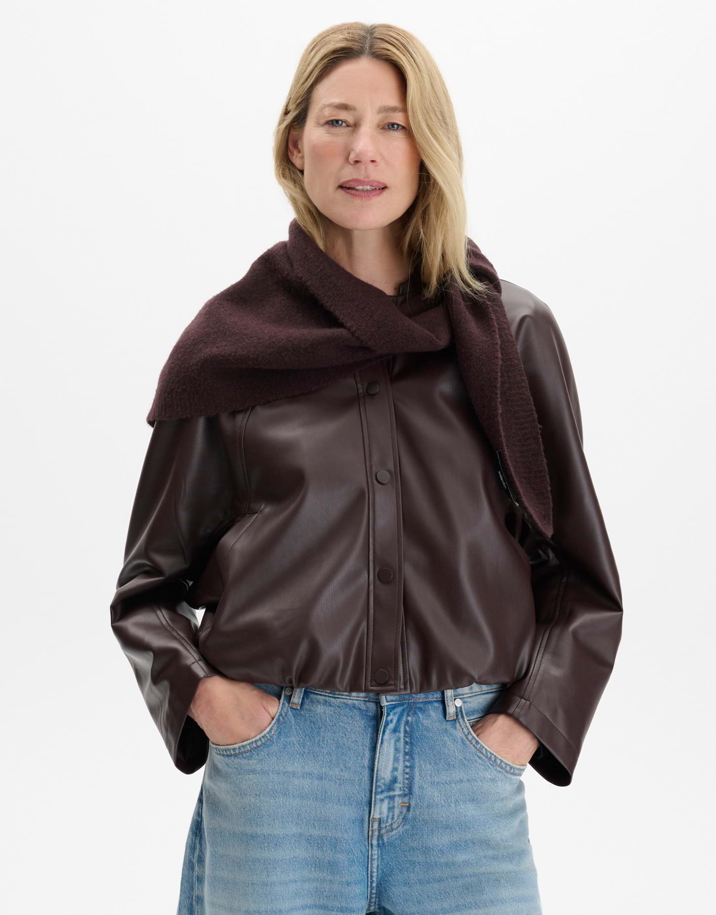 someday Schal Bikona scarf aus softem Feinstrick, Dreiecksform im feinen Maschenbild für leichte Layerings