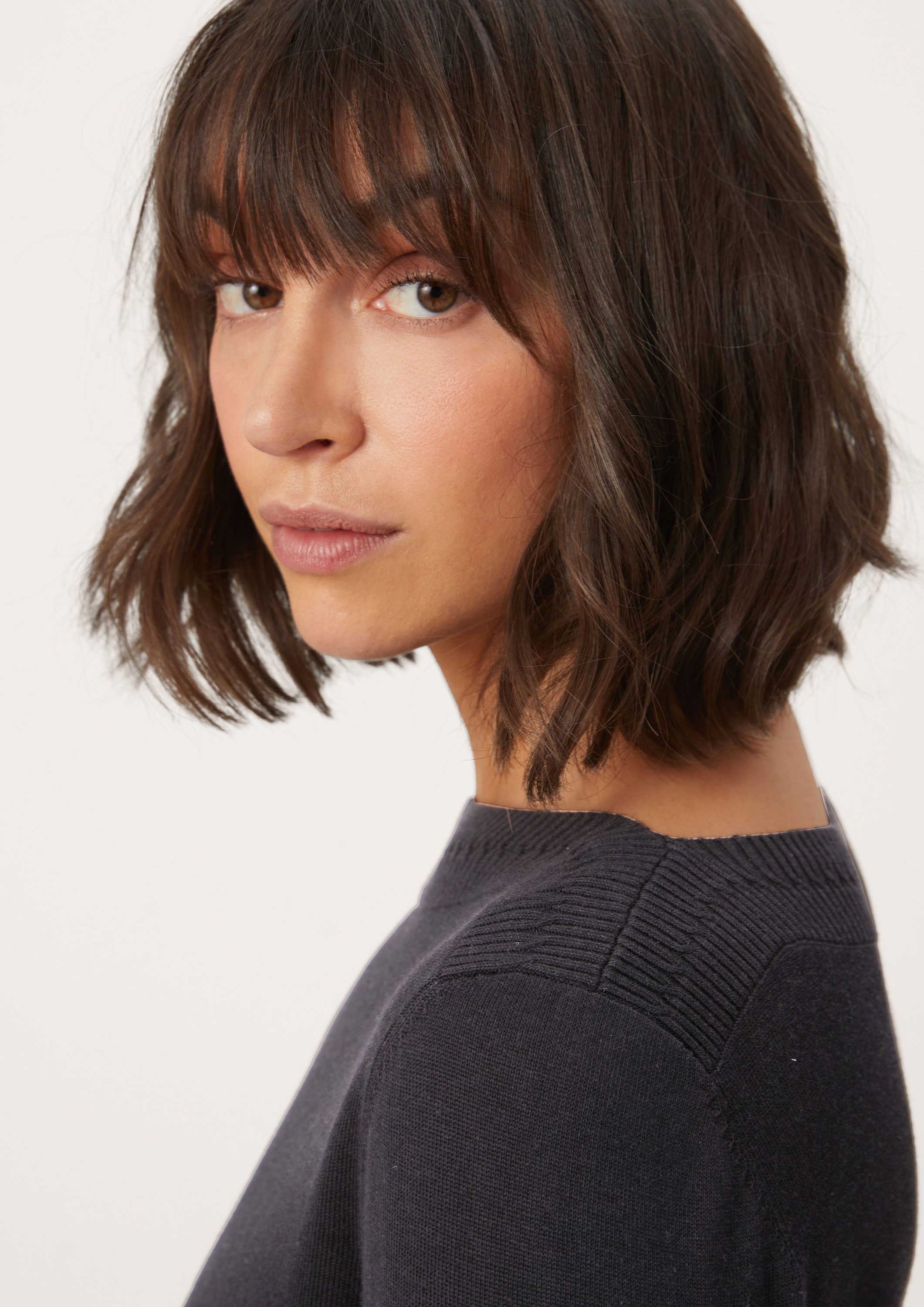 s.Oliver Longpullover Strickpullover Pullover mit U-Boot-Ausschnitt