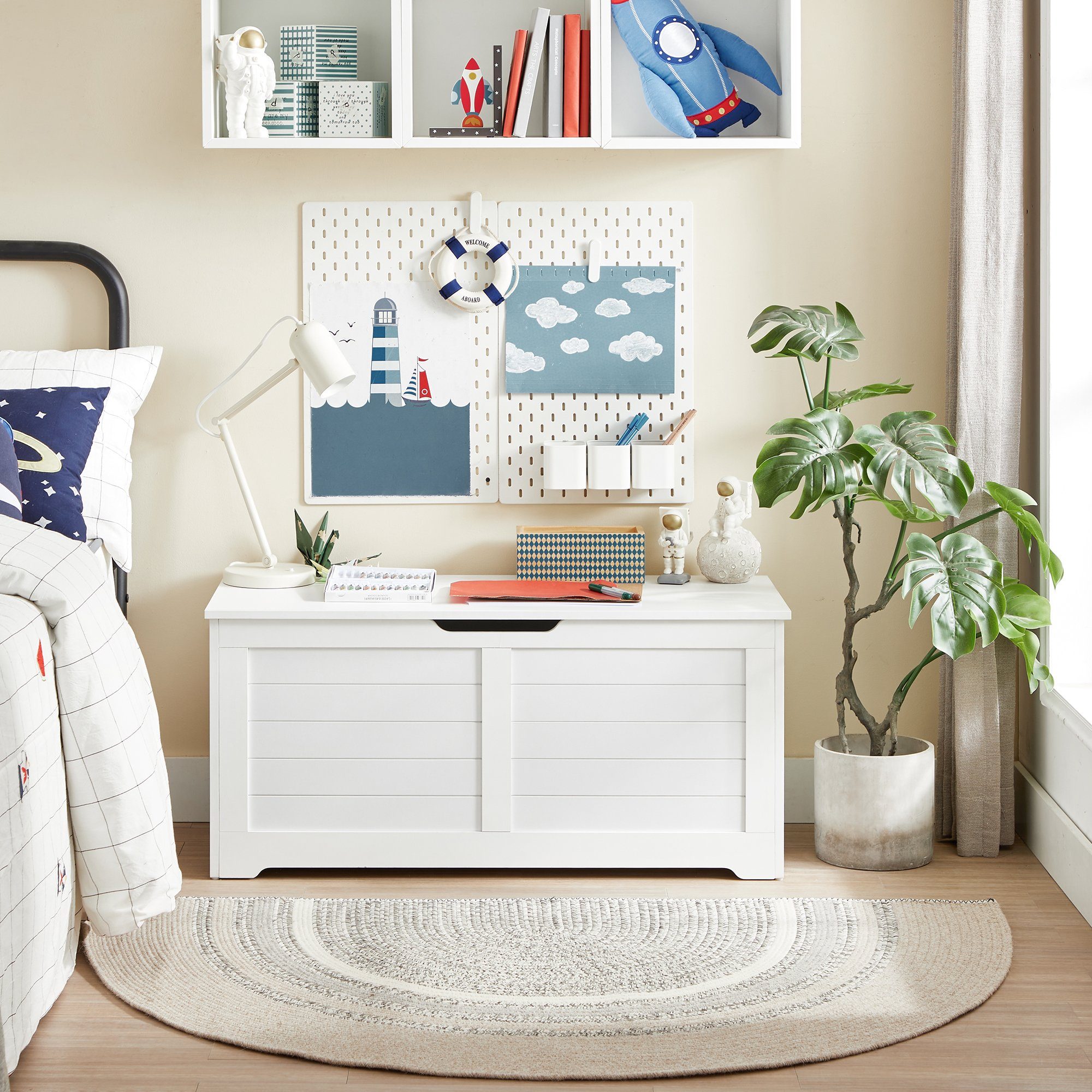 VASAGLE Sitzbank, Spielzeugtruhe, 80/100 (Länge) x 40 x 46 cm günstig online kaufen