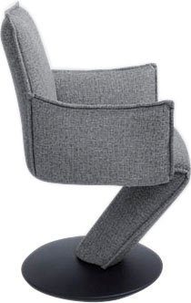 federnder Drehstuhl schwarz Komfort K+W Sitzschale, Drehteller Struktur Metall Wohnen mit in Sessel Drive, &