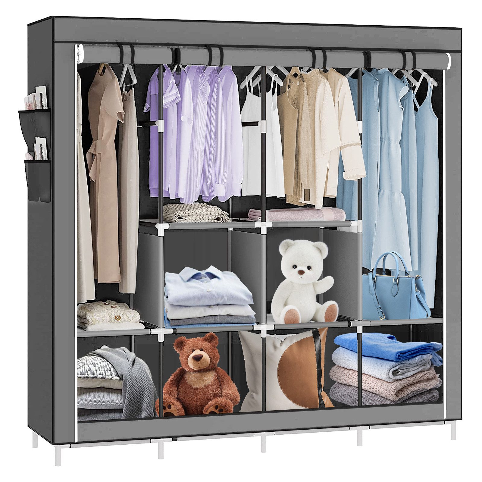 JEOBEST Kleiderschrank Stoffschrank, Kleiderschrank mit Kleiderstange und A günstig online kaufen