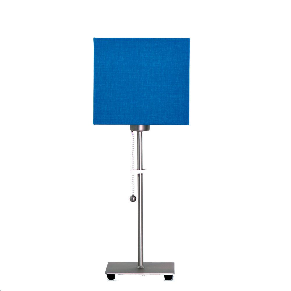 Dirk Davids Leuchten GmbH Tischleuchte Tischleuchte Chicago Nickel Matt Schirm Leinen Arizona Blau 871701928, E27