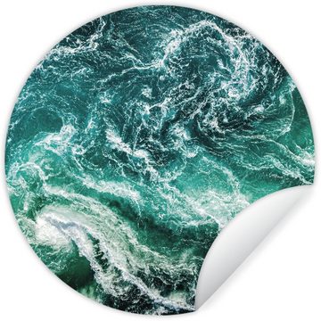 MuchoWow Wandsticker Ozean - Wasser - Meer - Luxus - Grün - Türkis (1 St), Tapetenkreis für Kinderzimmer, Tapetenaufkleber, Rund, Wohnzimmer