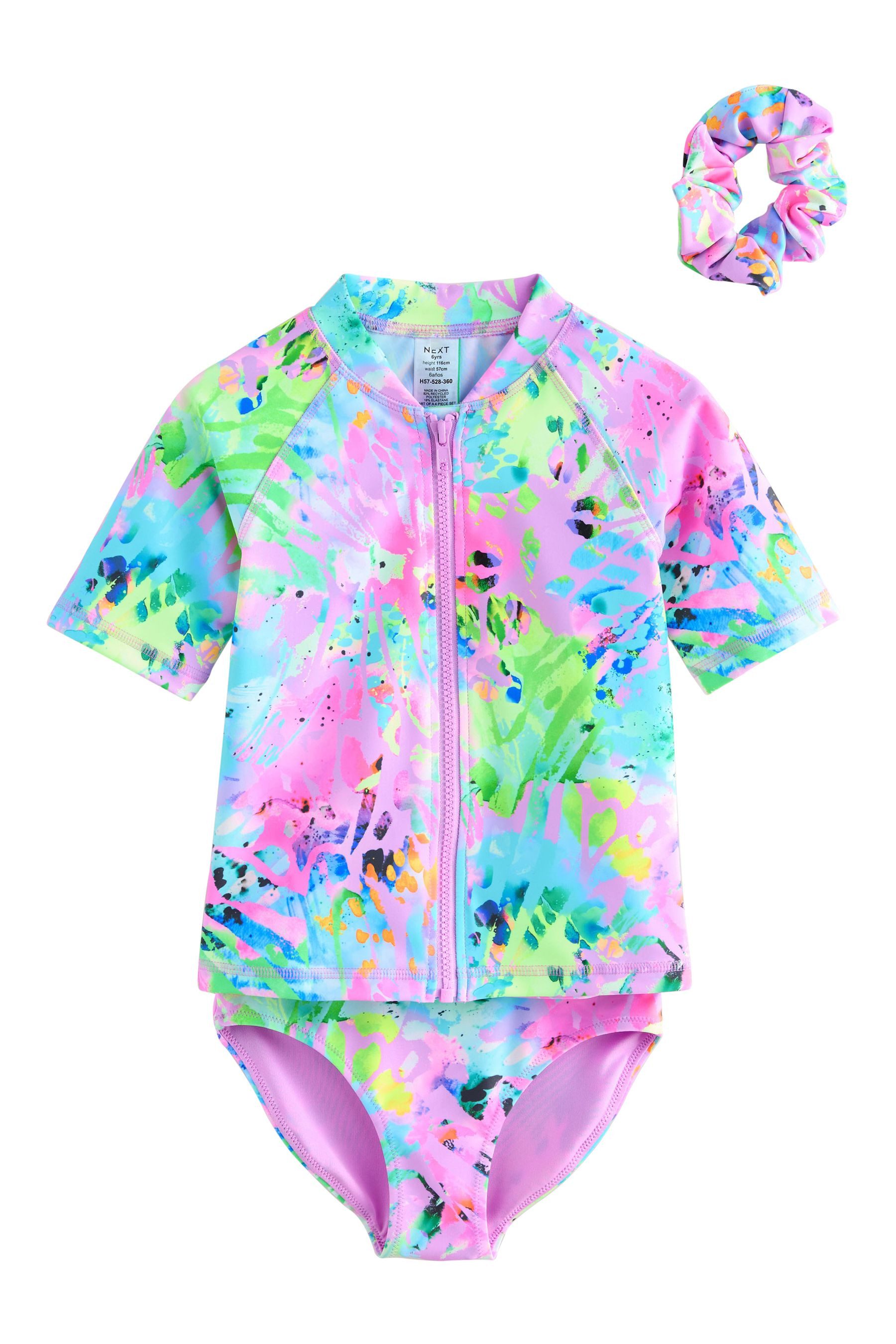 Next Badeanzug Sonnenschutz-Bikini und Haargummi, Set (4-St)