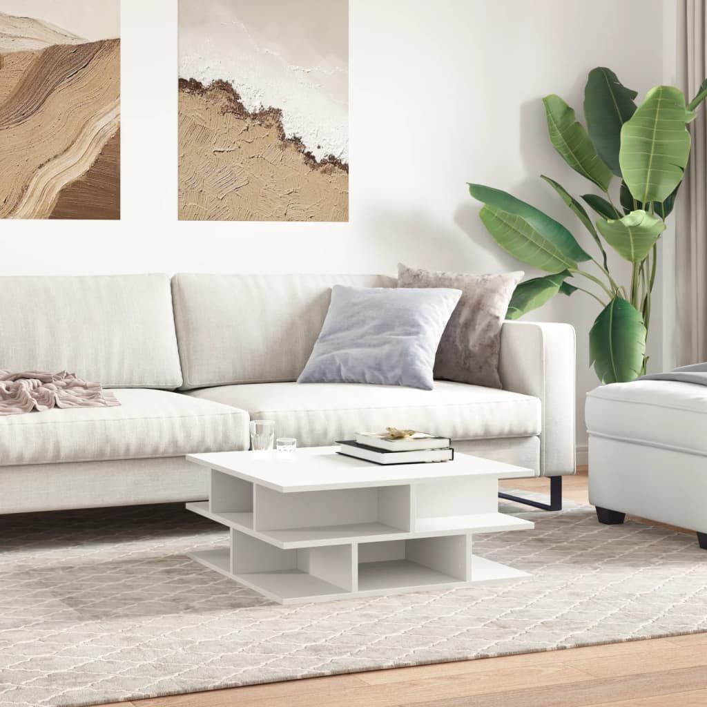 vidaXL Couchtisch Couchtisch Weiß 70x70x29 cm Holzwerkstoff (1-St)