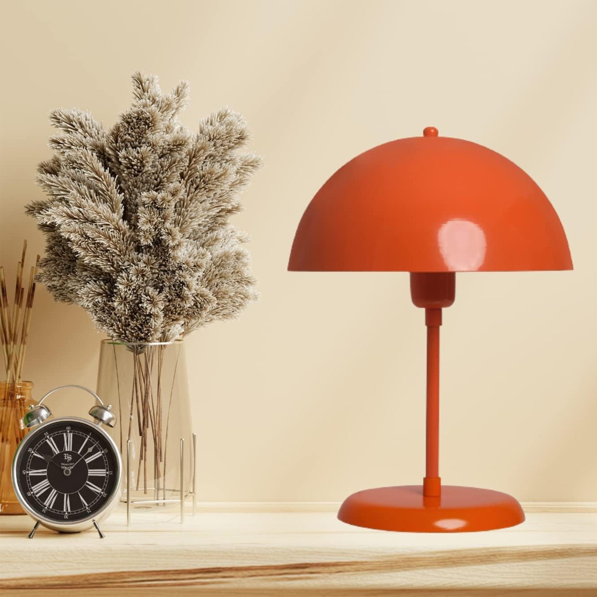 Bamyum Tischleuchte Pilz Lampe Mit Kabel Lipeo 25 cm Metall Retro Kleine La günstig online kaufen
