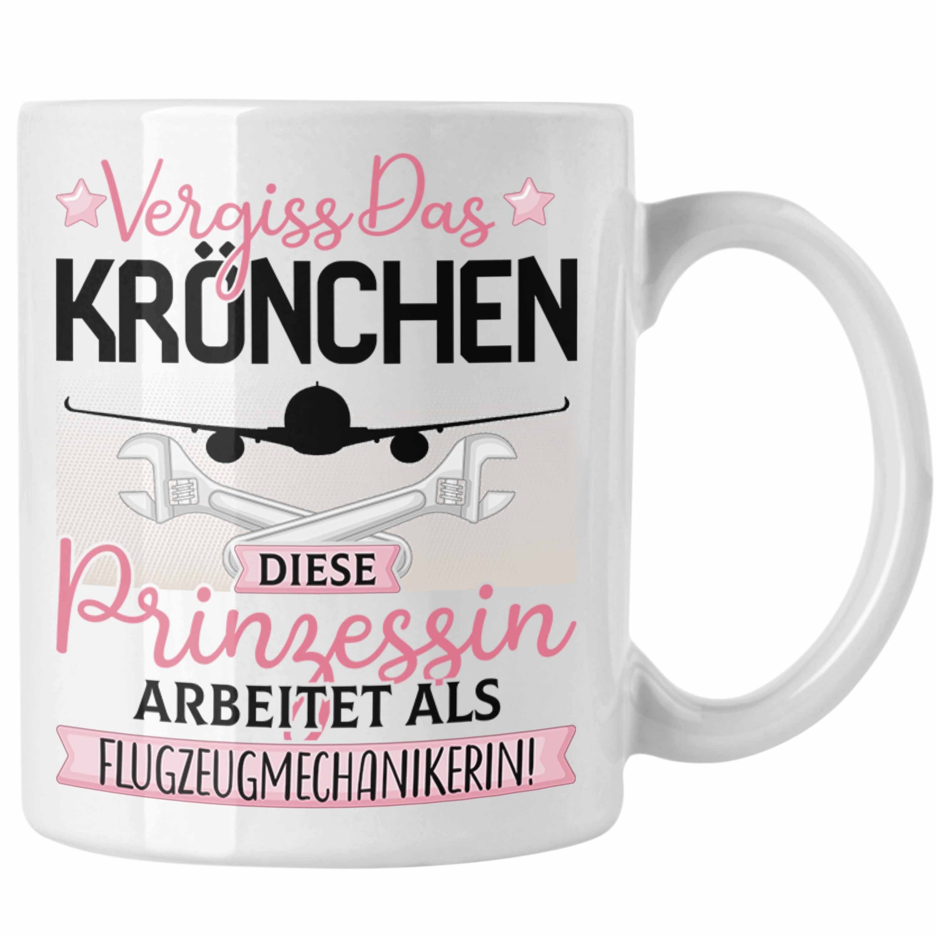 Trendation Tasse Flugzeugmechanikerin Frauen Geschenk Tasse Spruch Vergiss Das Kröchen Weiss