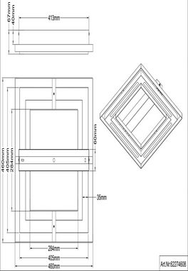 Nino Leuchten Deckenleuchte RILAS, LED fest integriert, Warmweiß, 3-stufen schaltbar