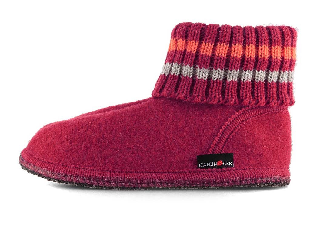 Haflinger Hüttenschuhe Paul Hausschuh mit Feinstrickkragen