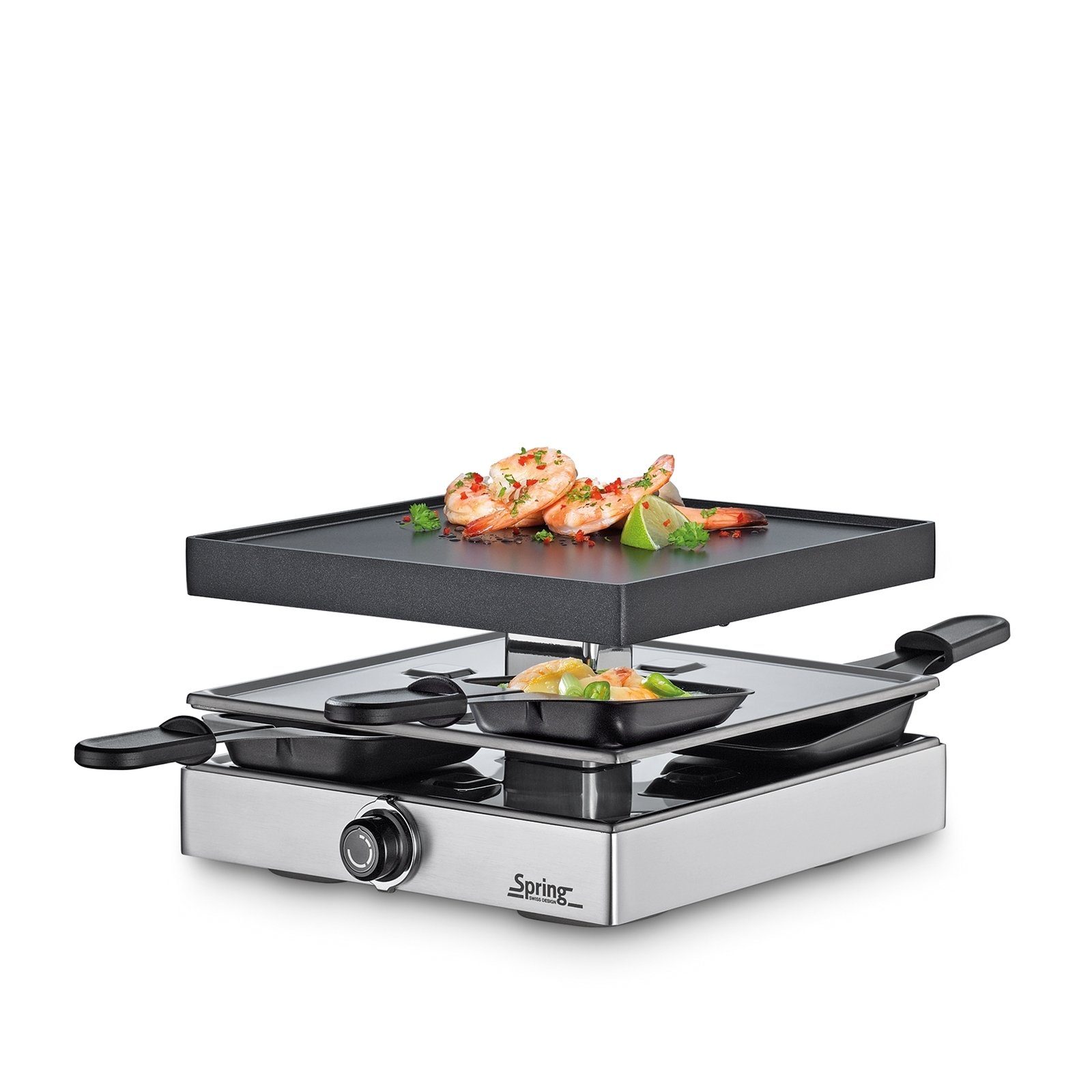 Spring Raclette Raclette 4 mit Alugrillplatte Classic Silber | Raclette