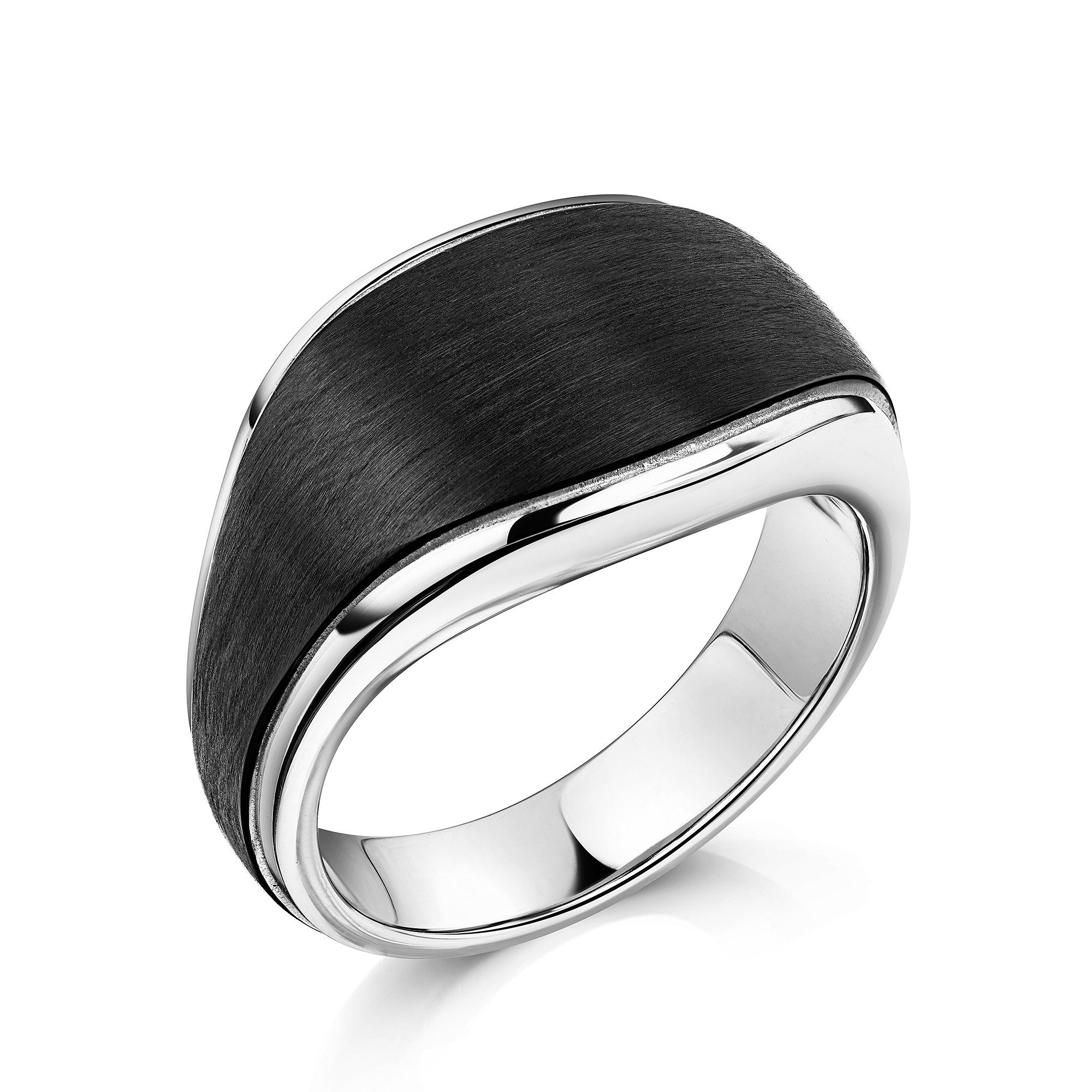 Zeeme Fingerring Edelstahl/PVD schwarz
