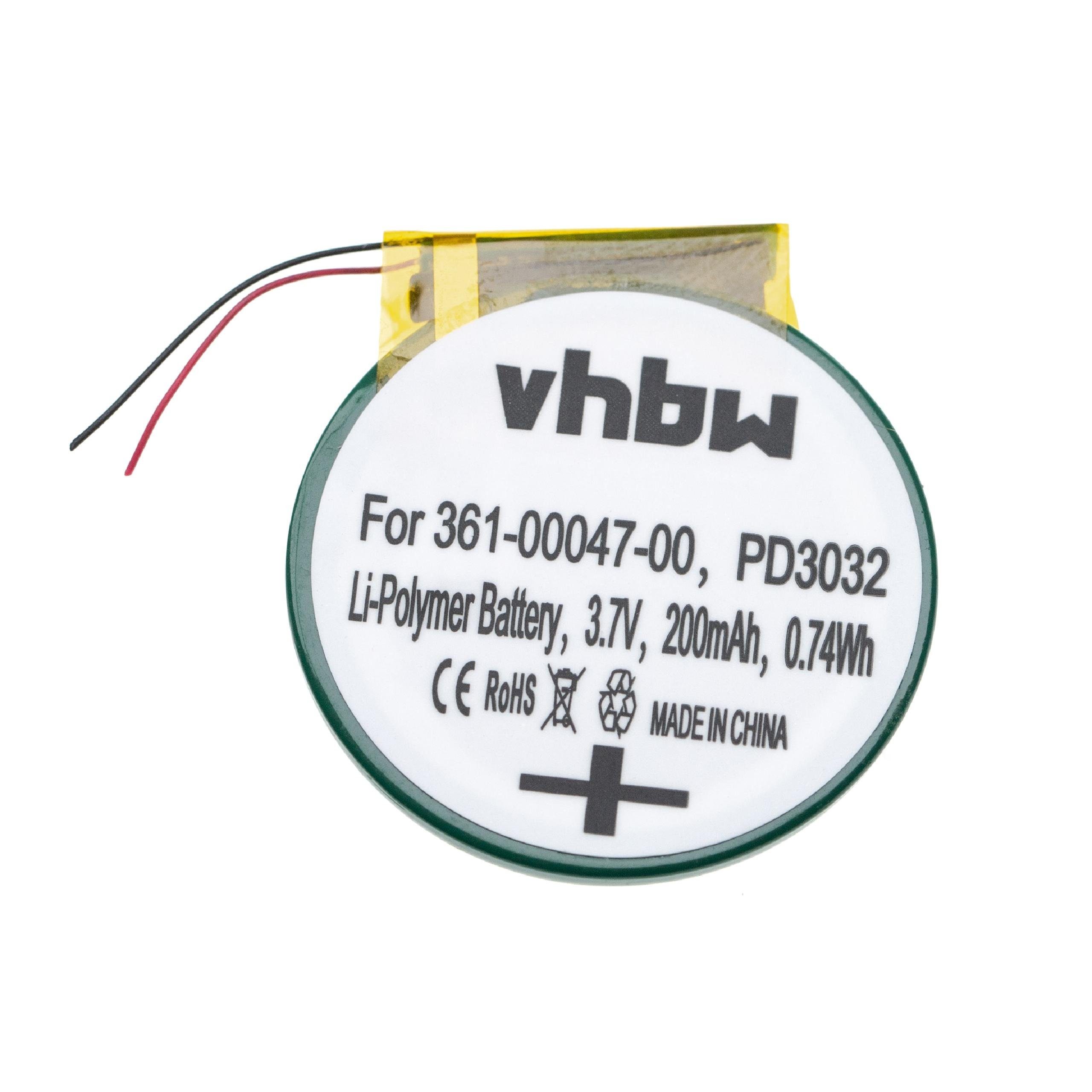 vhbw kompatibel mit Garmin Forerunner 210W, S1, 110, 210, 610, S1W Akku Li-Polymer 200 mAh (3,7 V)