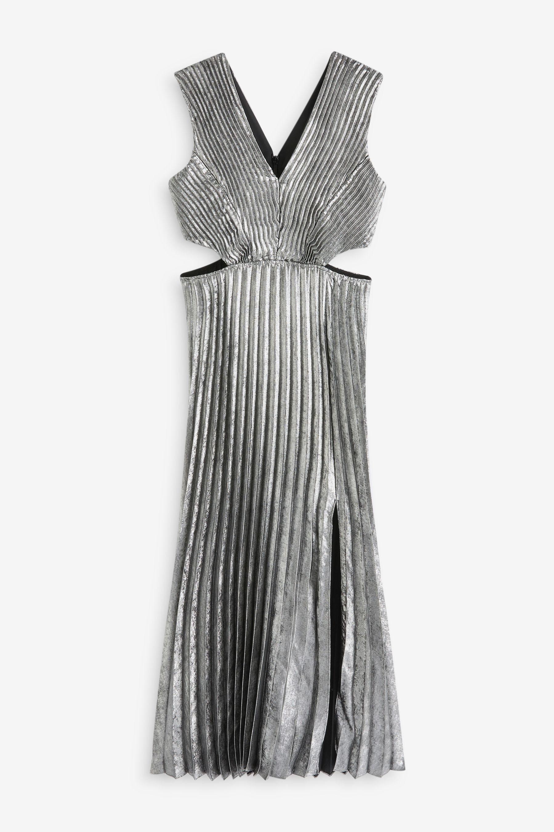 Next Satinkleid Plissiertes Metallic-Kleid aus Satin, günstig online kaufen