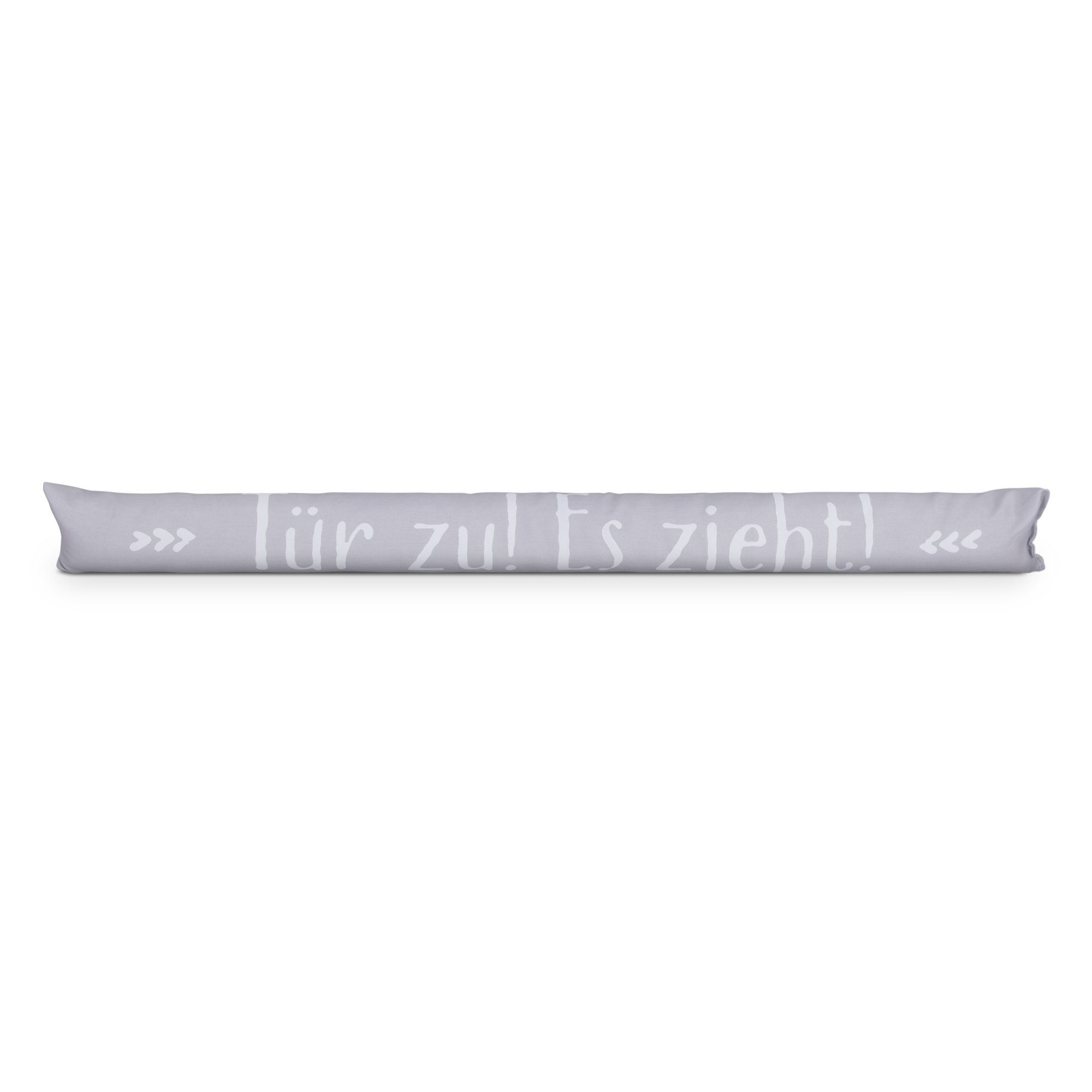 Bestlivings Zugluftstopper für Türen & Fenster mit Spruch 95cm, 1-tlg., Schwere Sandfüllung für stabilen Halt, Ø12cm stark