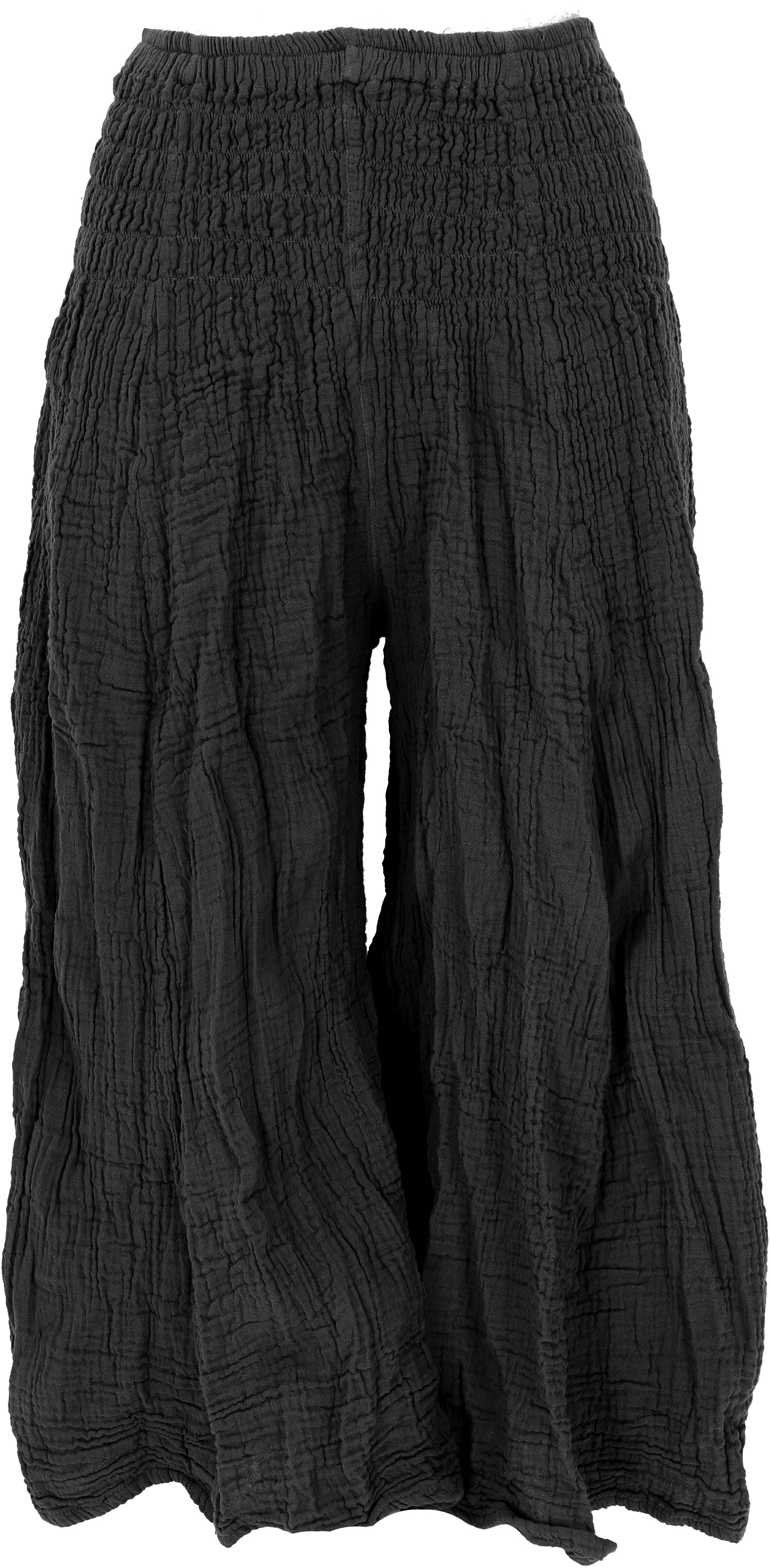 Guru-Shop Relaxhose Bequeme 3/4 Musselin Palazzohose, günstig online kaufen