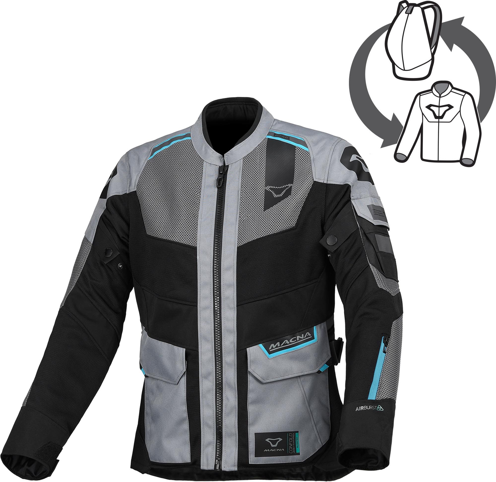 Macna Motorradjacke Travelair Damen Motorrad Textiljacke Verbindungsreißverschluss,Ellenbogenprotektoren enthalten,perfori
