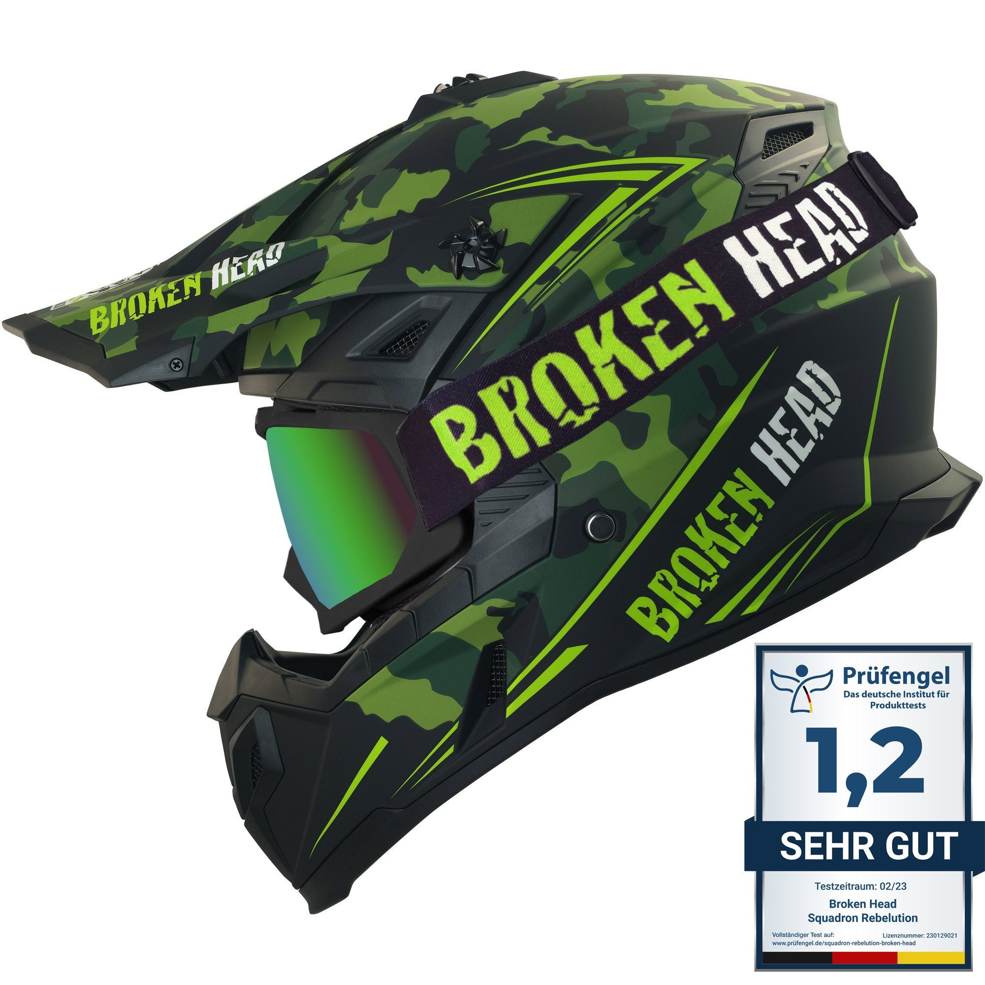 Motocrosshelm Squadron Grün