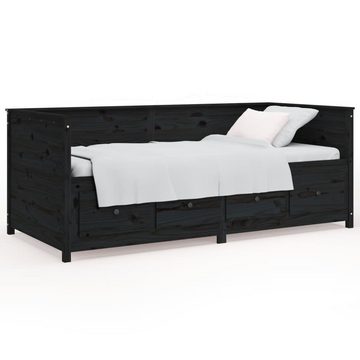 vidaXL Bett Tagesbett Schwarz 75x190 cm Massivholz Kiefer