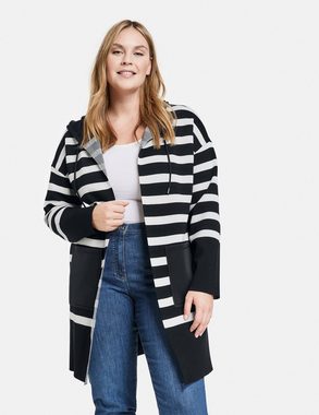 Samoon Cardigan Lange Strickjacke mit Scuba-Patch