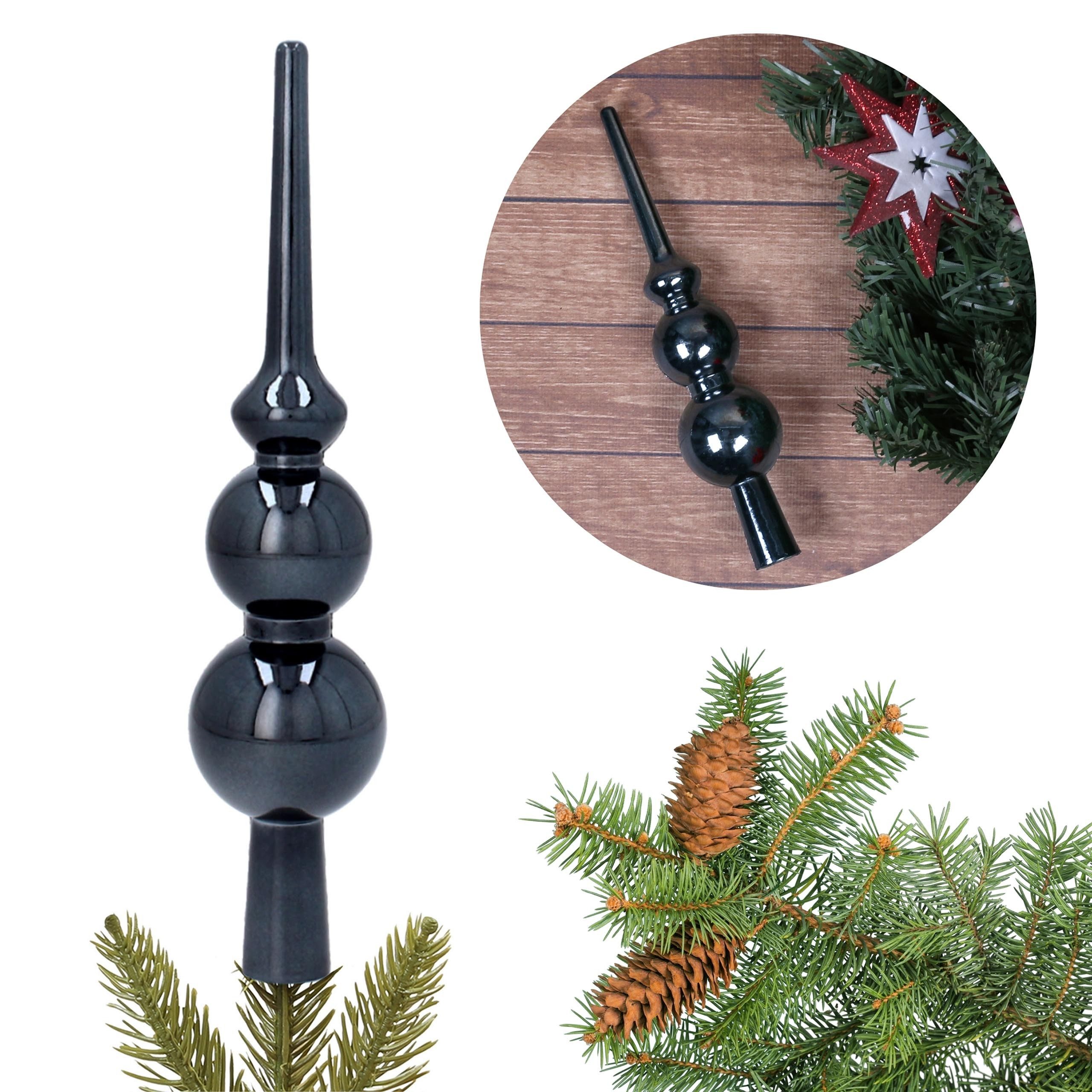 Sarcia.eu Christbaumspitze Anthrazitfarbene Spitze, kleine Spitze für den Weihnachtsbaum, 20 cm