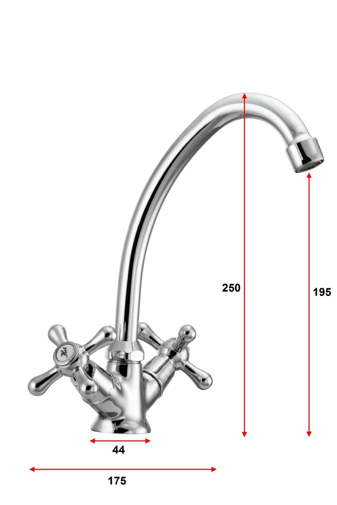Hydroland Spültischarmatur Retro Zweigriffmischer Küchenarmatur, Retro günstig online kaufen