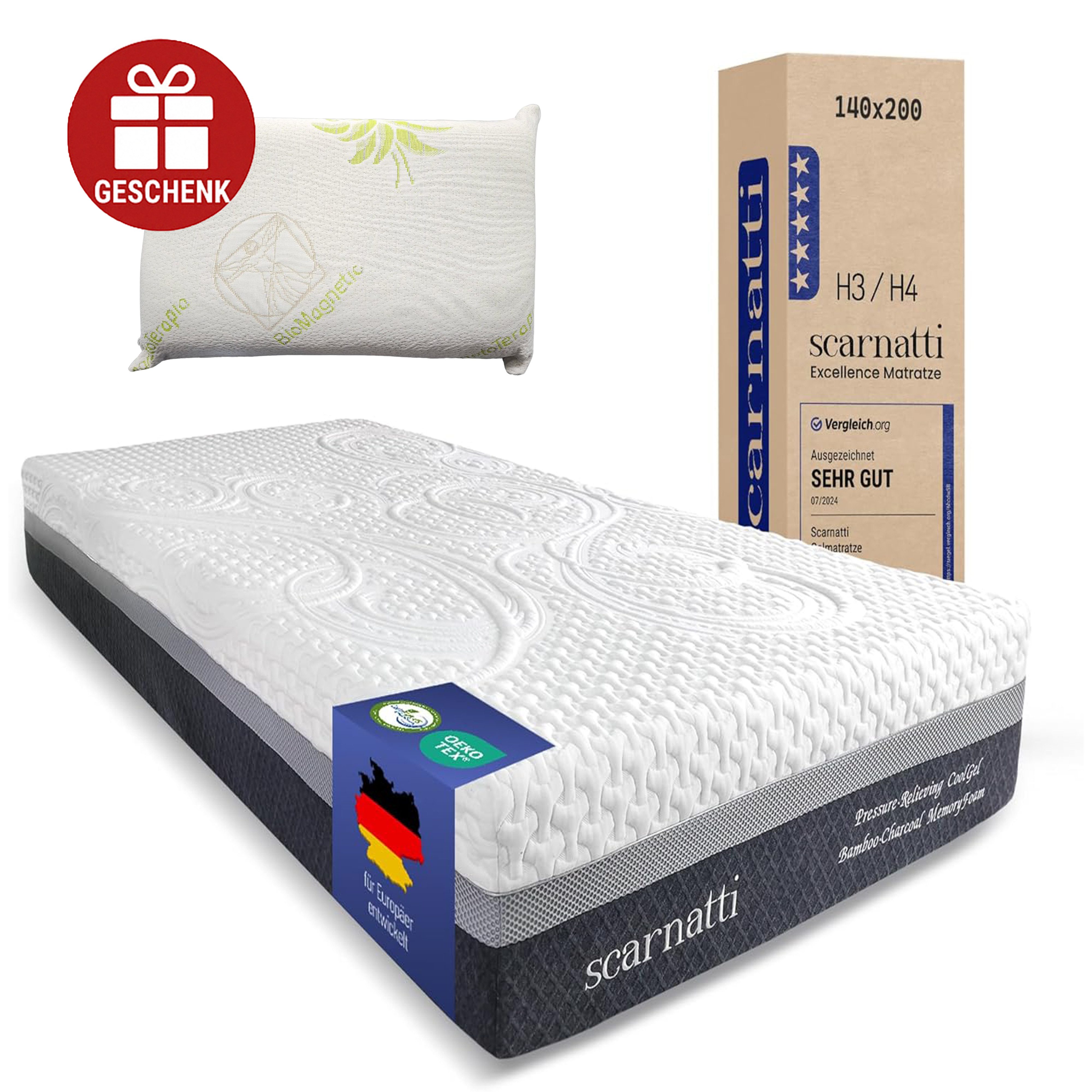Gelschaummatratze Scarnatti™ Gel Memory Foam Matratze - 7-Zonen Druckentlas günstig online kaufen