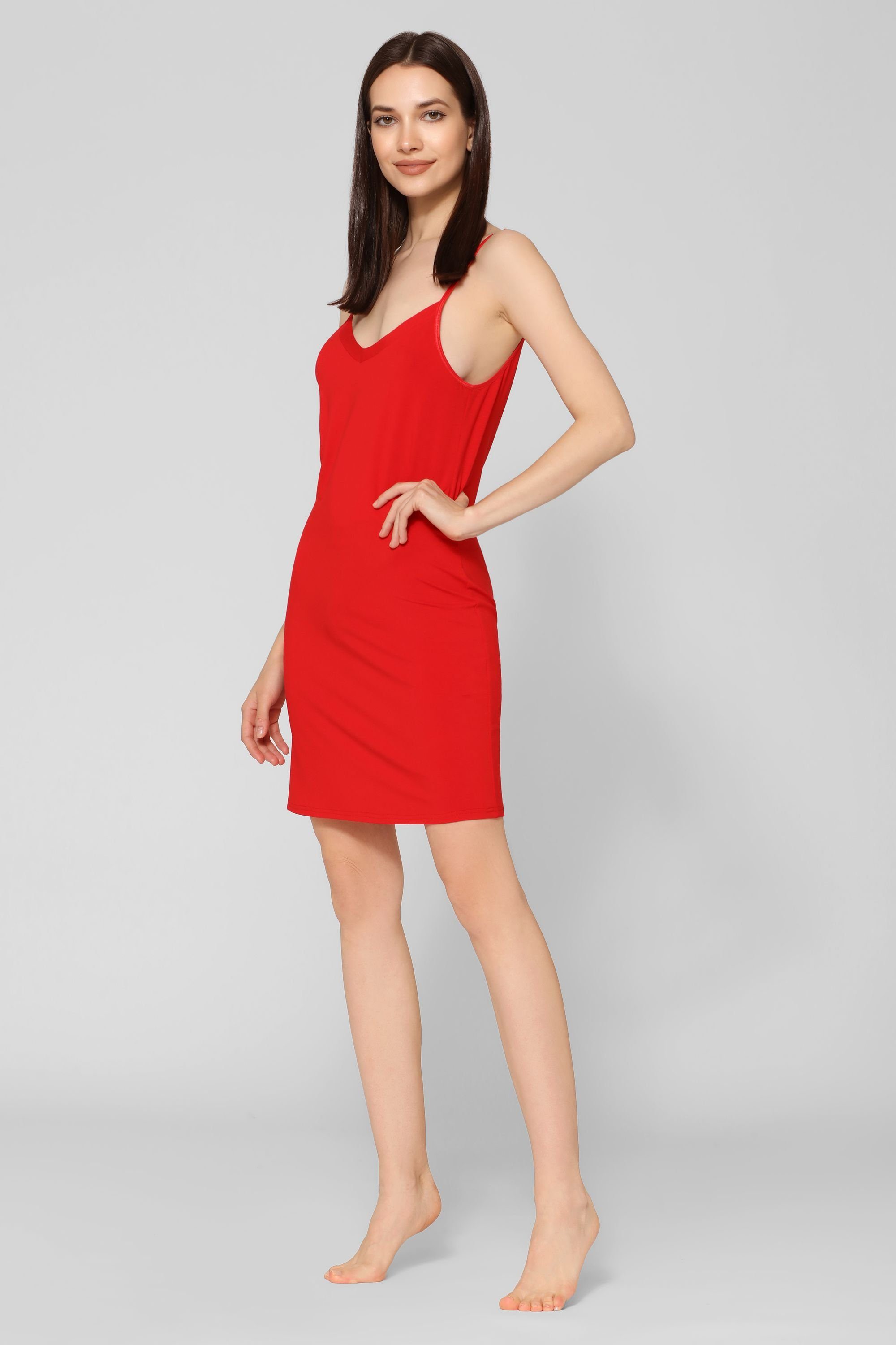 Merry Style Unterkleid Damen Unterkleid MS10-315 verstellbare (1-tlg) Unterrock Rot Träger