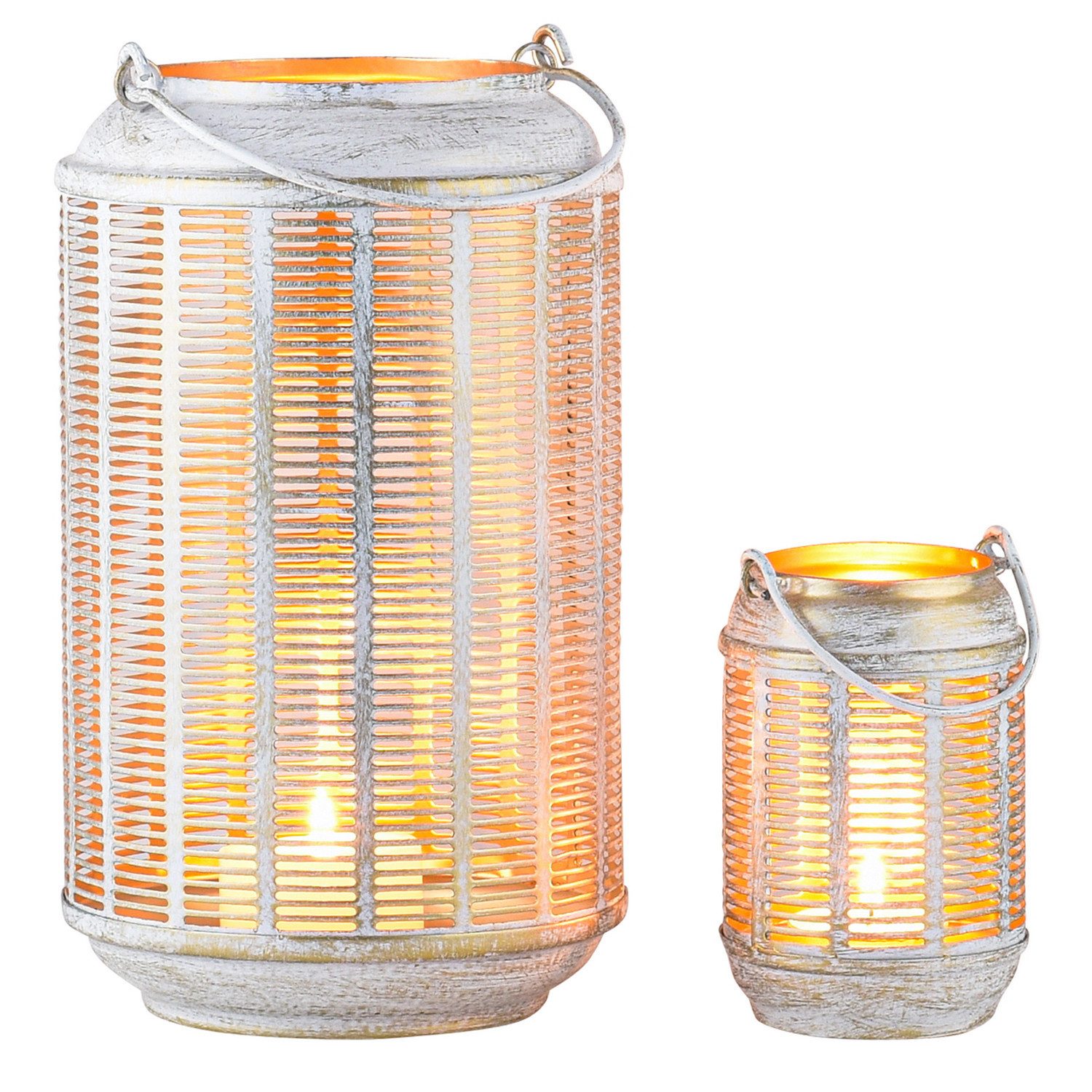 Teelichthalter 2er Set Deko Windlichter Laterne Gartenwindlicht Teelichthalter Manol
