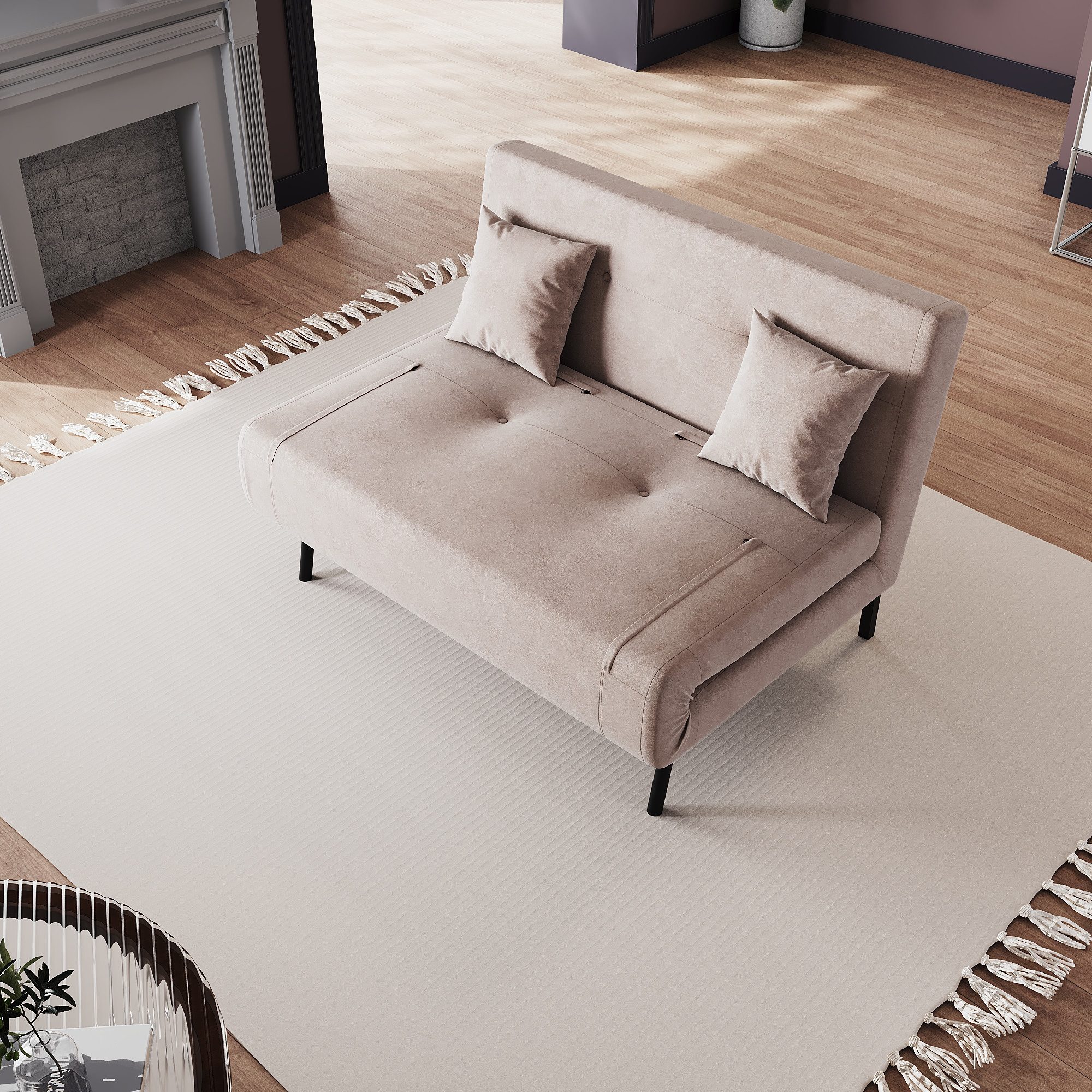 SONNI Schlafsofa Klappbares Sofabett 2 Kissen, Schlaffunktion Baby-Samt, 12 günstig online kaufen