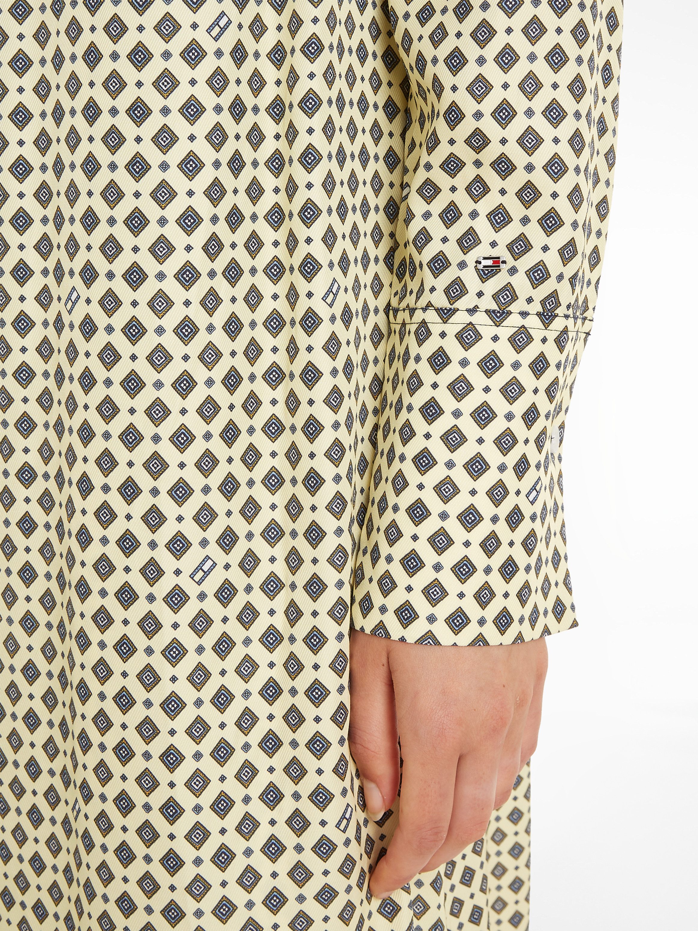 Tommy Hilfiger Blusenkleid FOULARD DRAPED MIDI DRESS mit Tommy Hilfiger Markenlabel