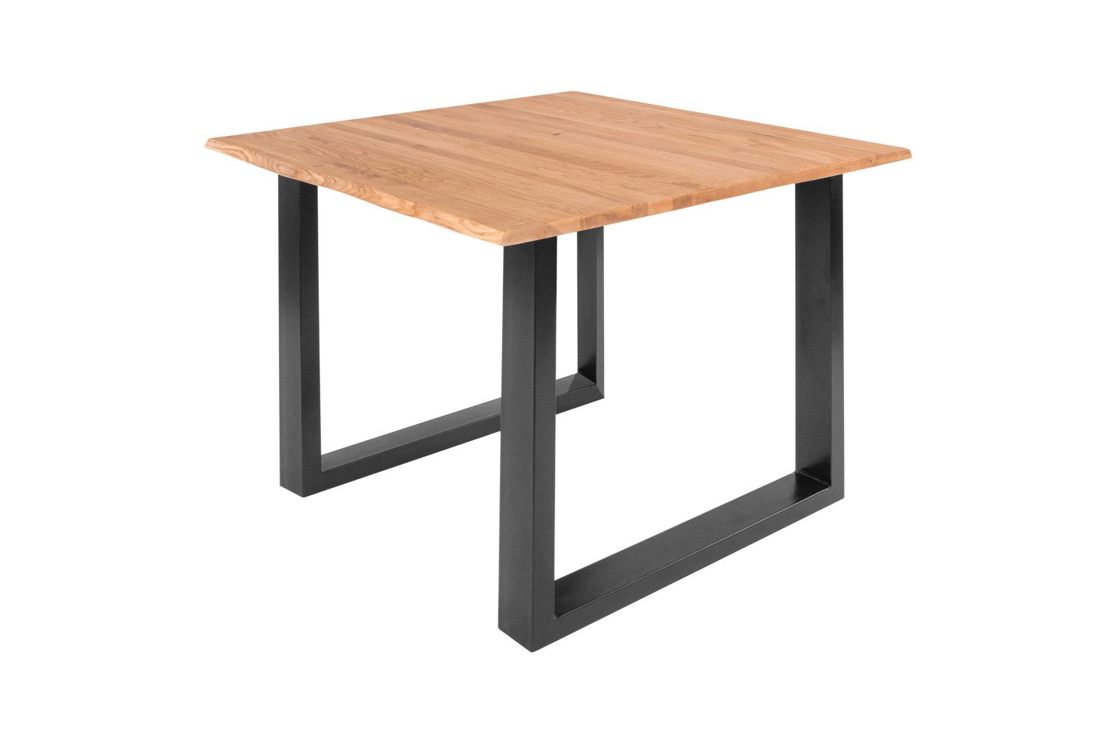 SAM® Baumkantentisch Edda, massive Wildeiche, mit Baumkante und Metallgestell U-Form