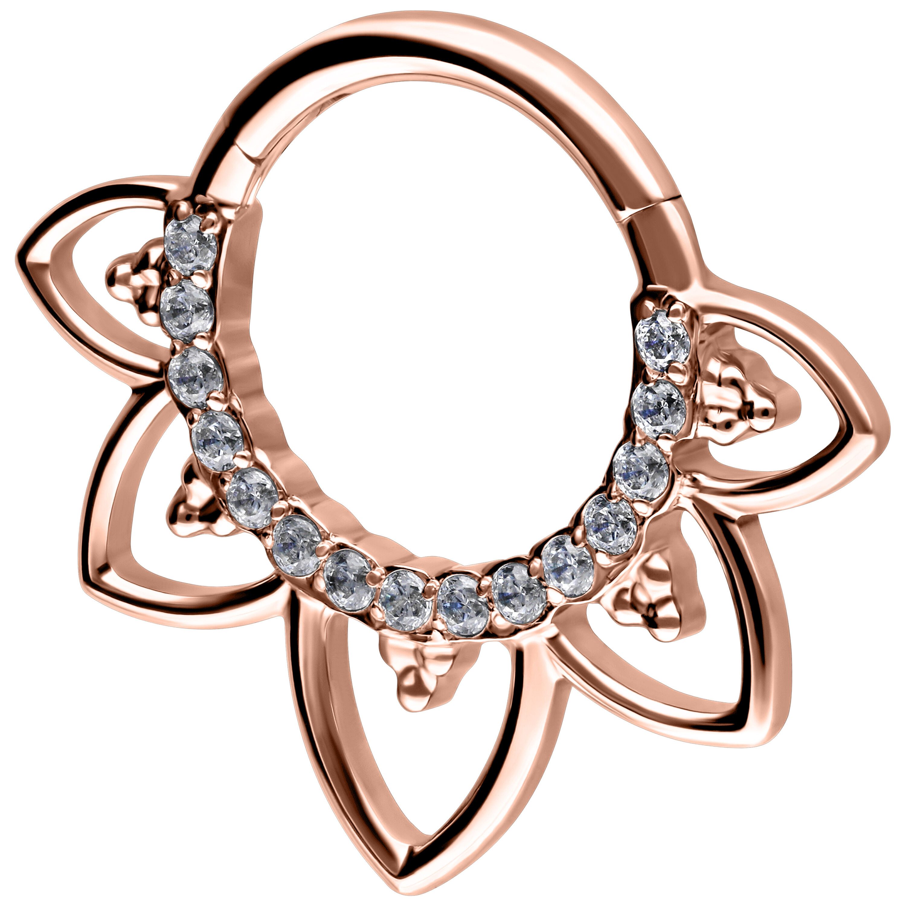 Wildcat Nasenpiercing Flower Lines Crystal Septum Clicker für Ohr, Nase, 1 günstig online kaufen