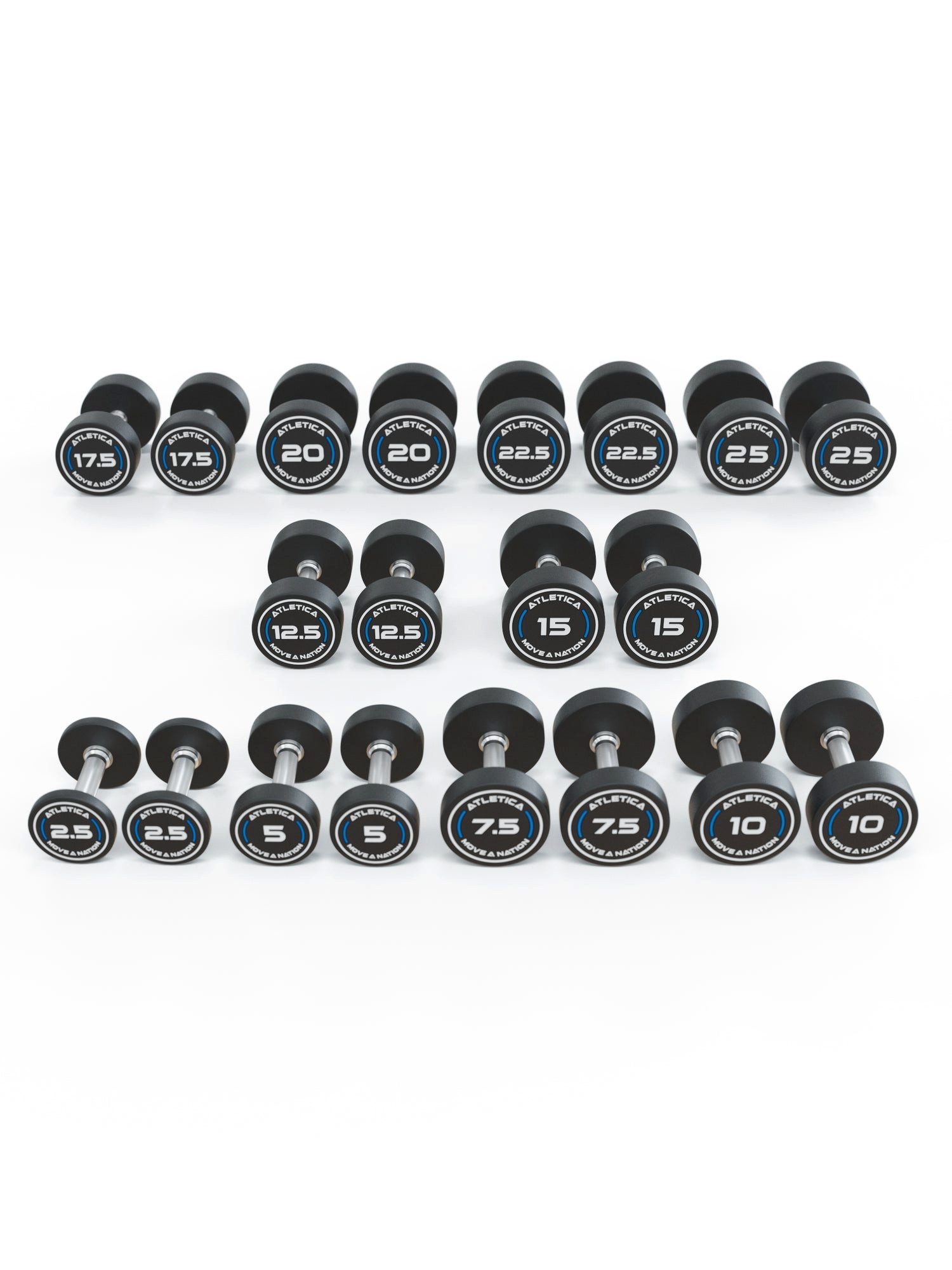 ATLETICA Kurzhantel Rundhanteln PRO, Set 4 - All-In Low, 2.5 - 25kg