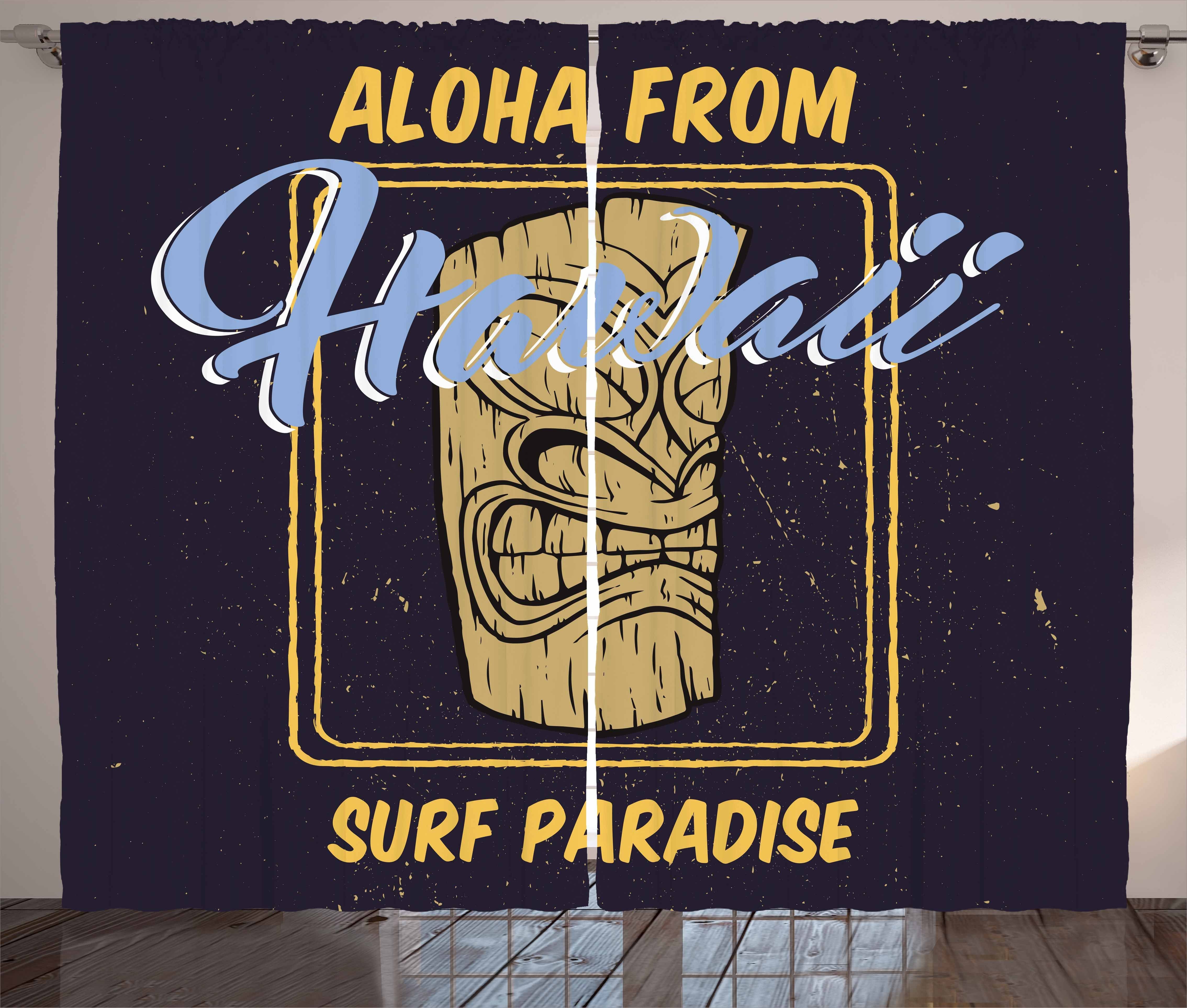 Schlaufen Tiki Gardine Schlafzimmer mit hawaiische Vorhang Kräuselband Bar Abakuhaus, Aloha Haken, und