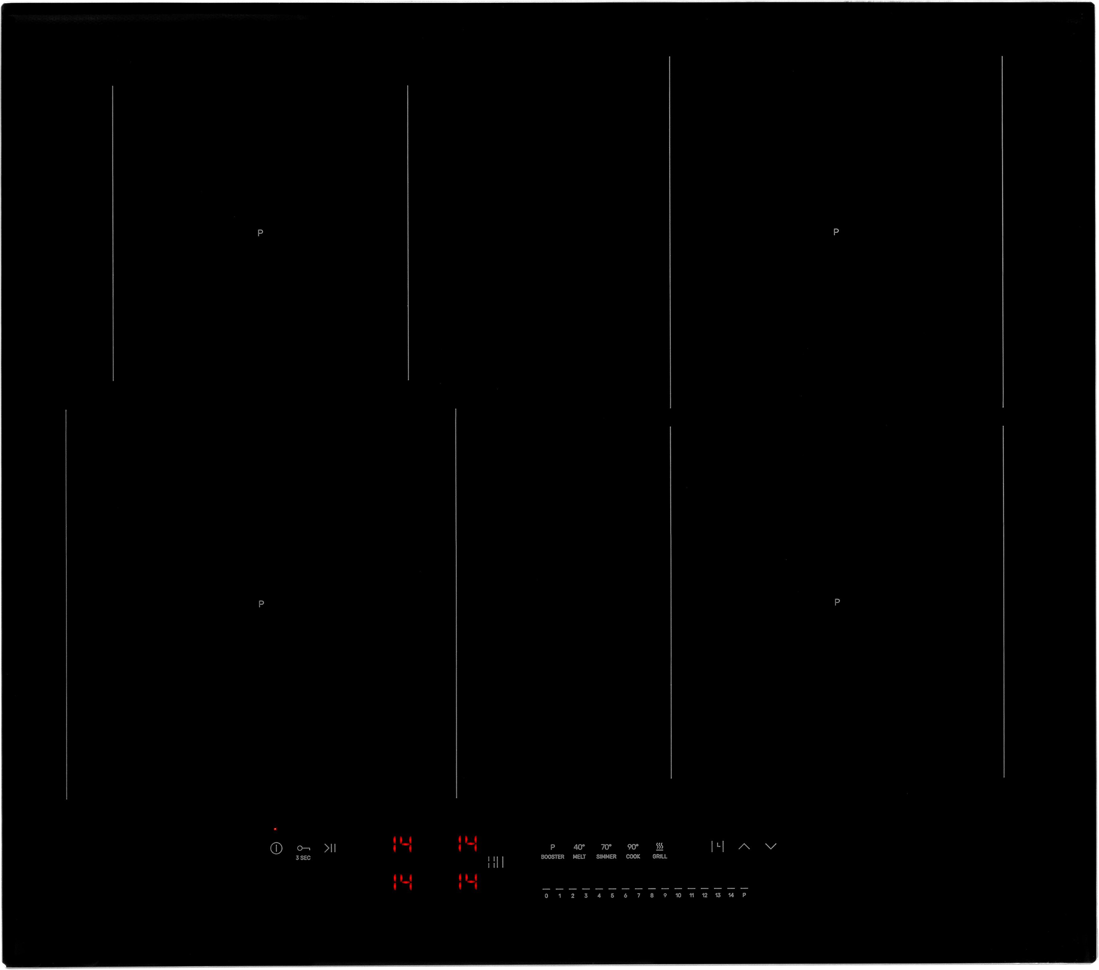 Amica Induktions-Kochfeld KMI 772 660 C, 14 Leistungsstufen, 1 Bridgezone, rahmenlos