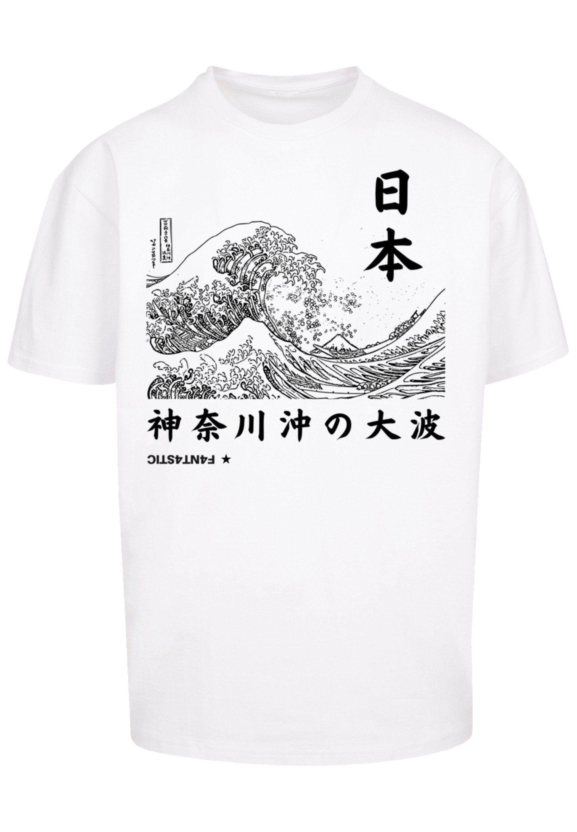 T-Shirt Schultern Passform F4NT4STIC und Japan Welle Weite überschnittene Kanagawa Print,