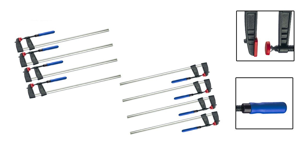 Thumbnail - VaGo-Tools Schraubzwinge Schraubzwinge Rutschsicherung Zwingen 150 x50mm 8x